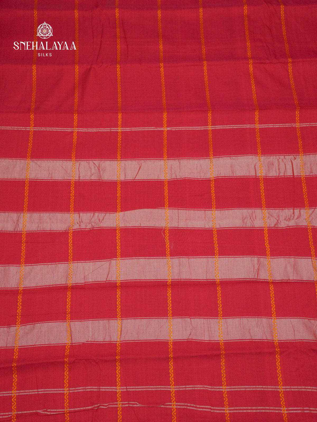 Rust Orange Narayanpet Cotton Saree