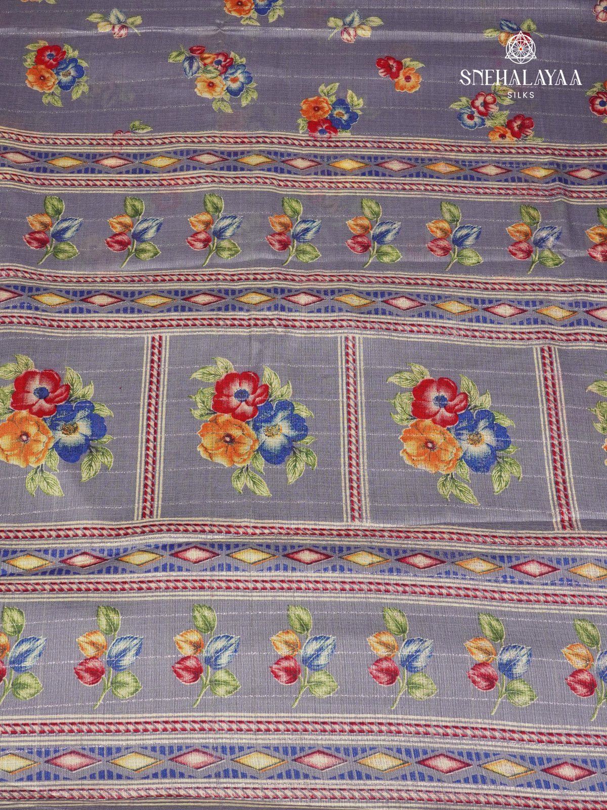 Grey Dola Silk Saree