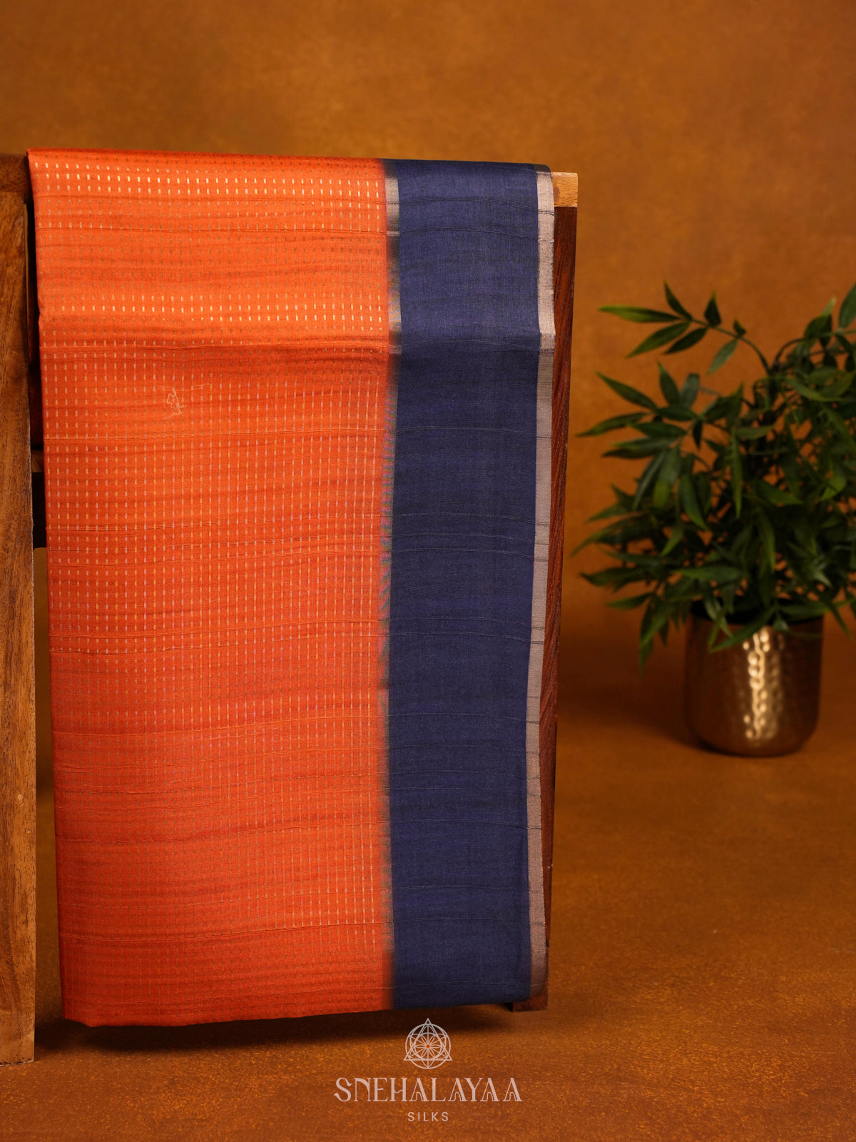 Orange Tussar Saree