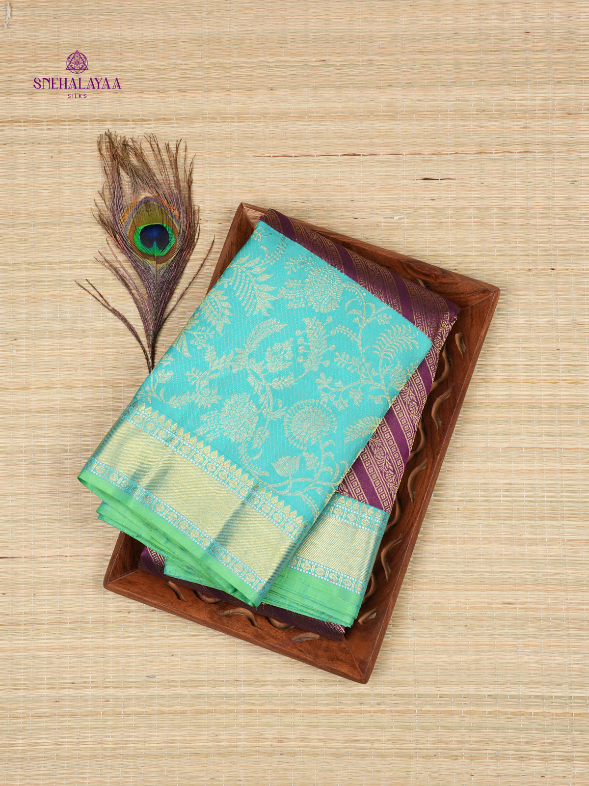 Purple Kanjivaram silk saree