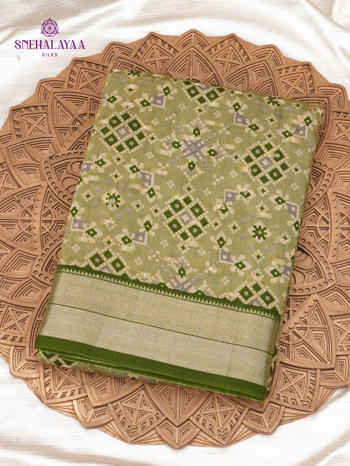 Sage Green Chanderi Saree