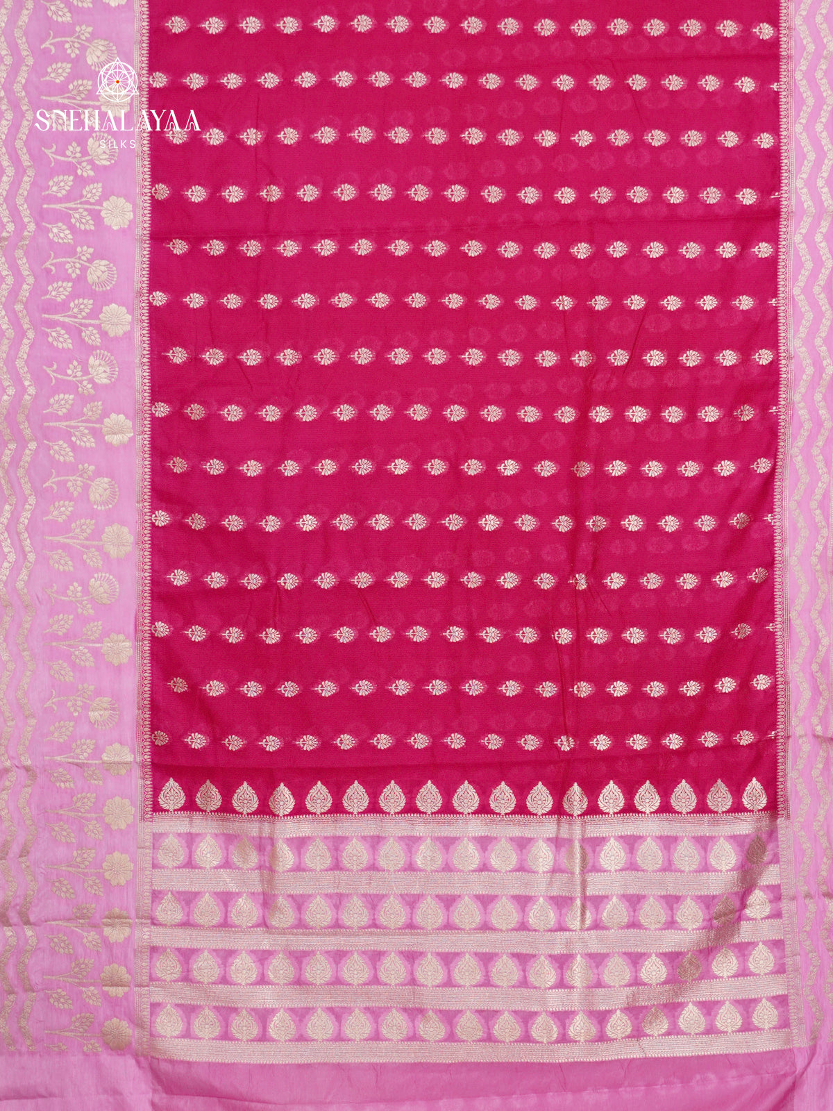 Rani Pink Banaras Jute Saree