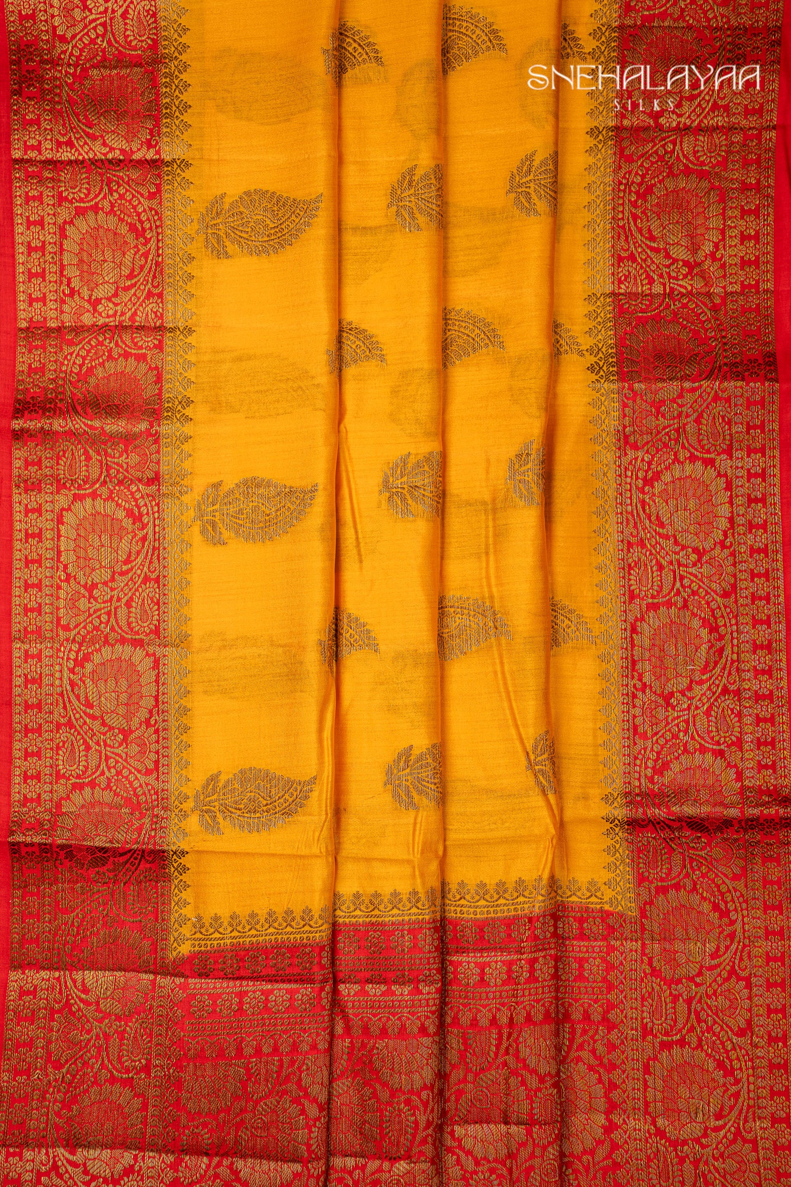 Yellow Banaras Dupion Silk Saree
