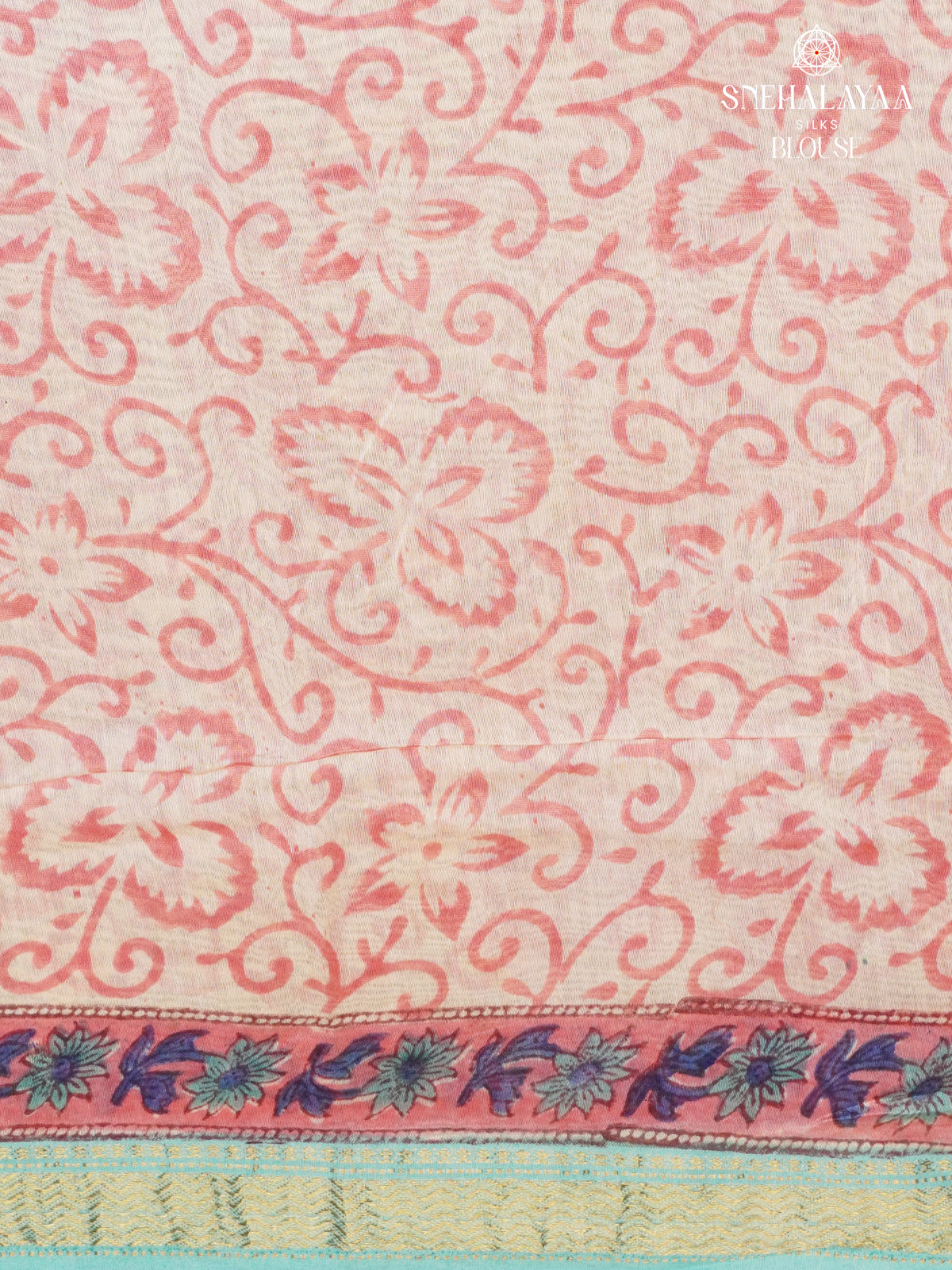 Ocean Blue Chanderi Saree