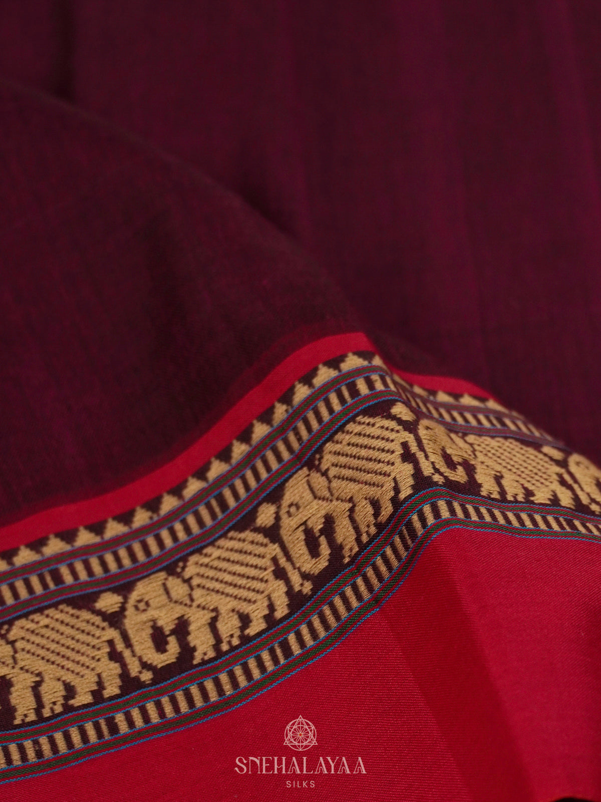 Purple Narayanpet Cotton Saree without Blouse