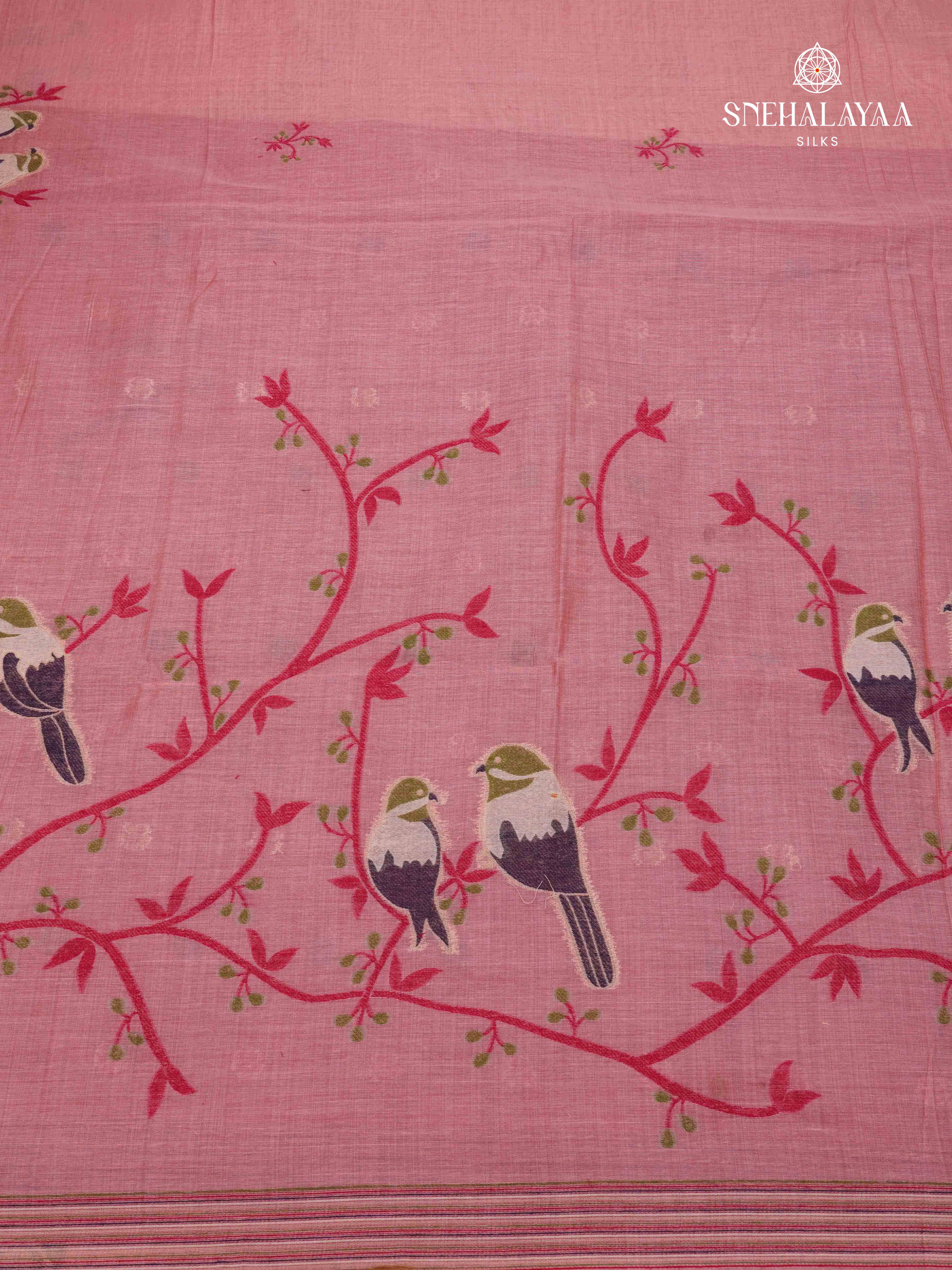 Pink Munga Cotton Saree