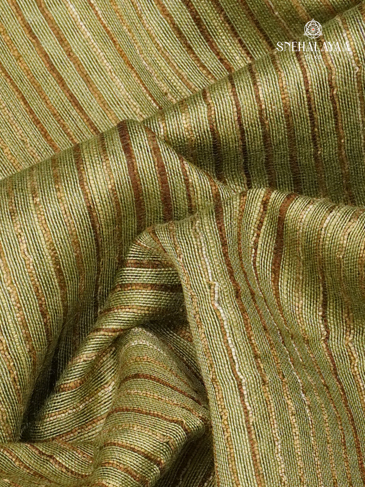 Olive Green Bamboo Silk Saree