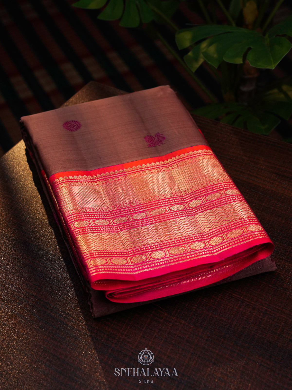 Brown Kanjivaram Silk Saree