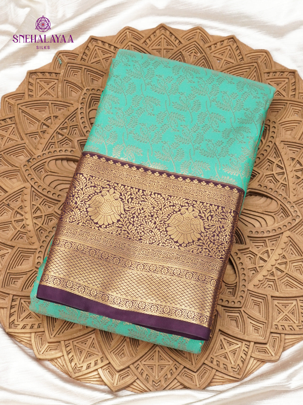 Sky Blue Art Silk Saree