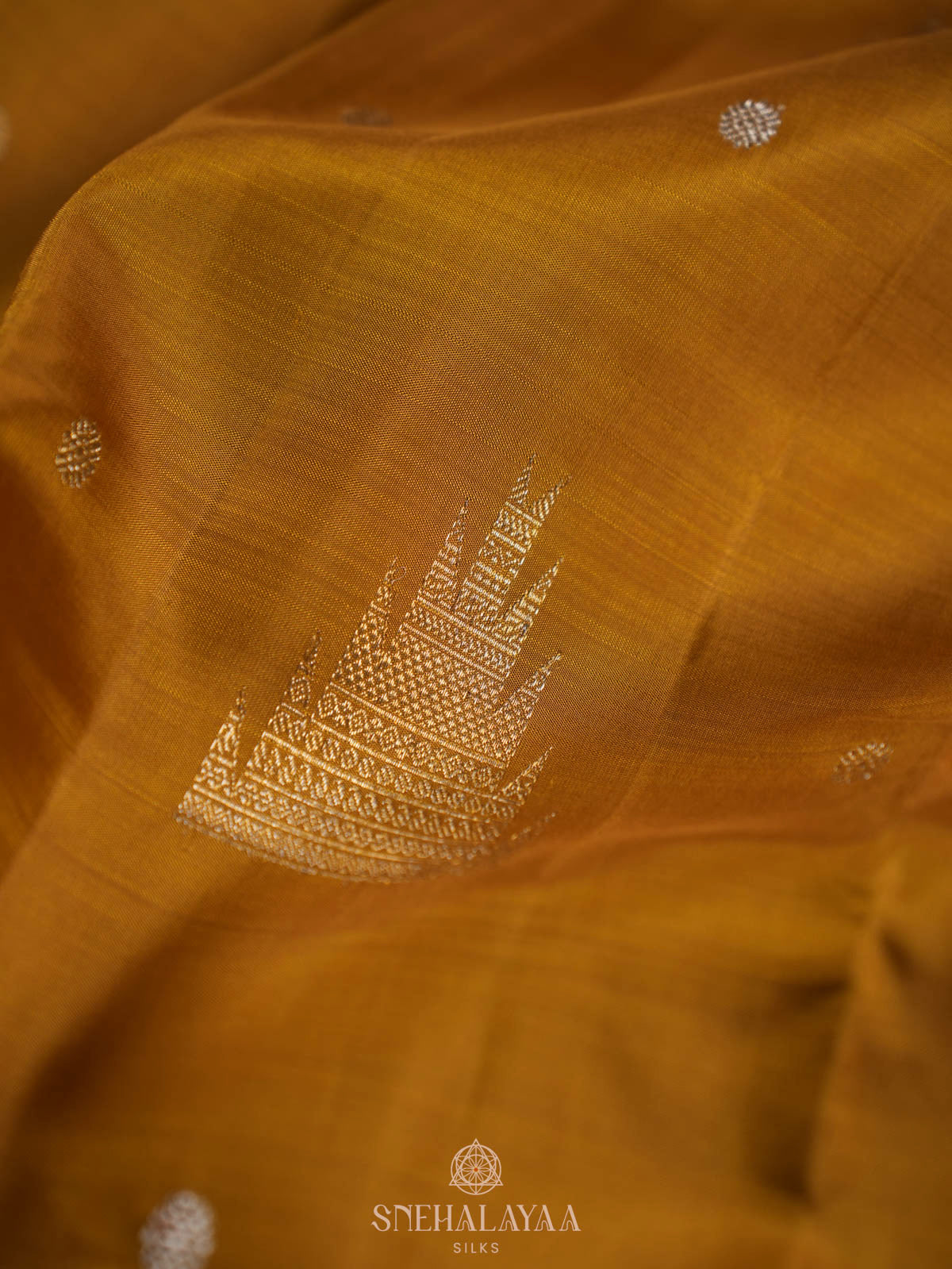 Mustard Yellow Kanjivaram Silk Saree