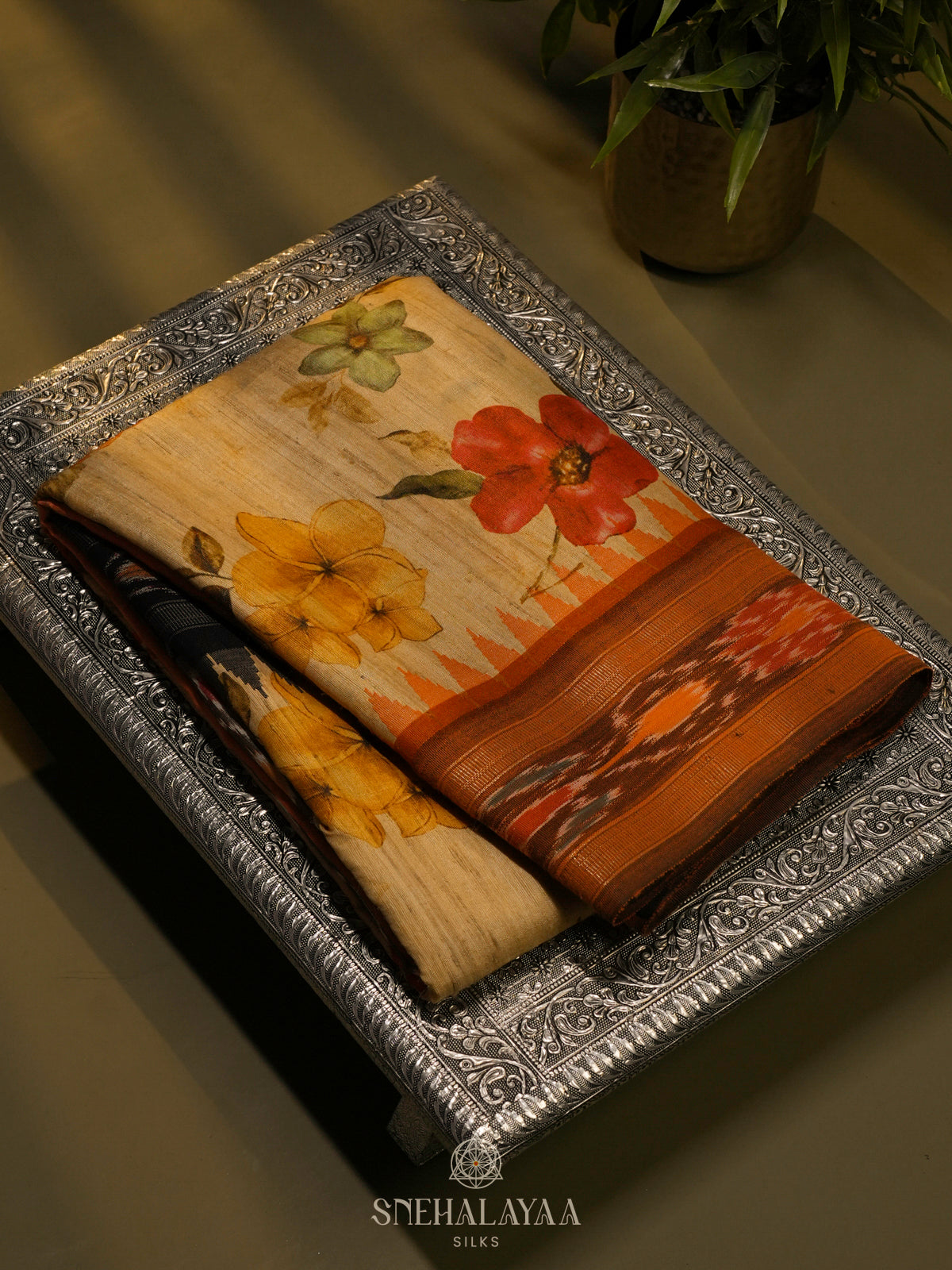 Sandal Munga Tussar Saree