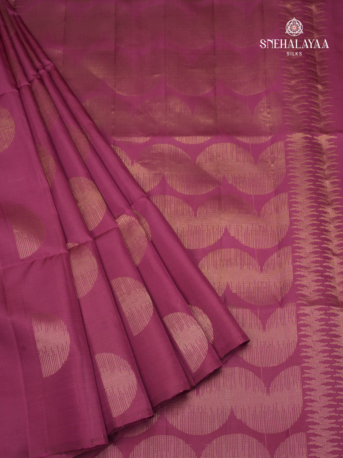 Meganta Purple Kanjivaram Soft Silk Saree