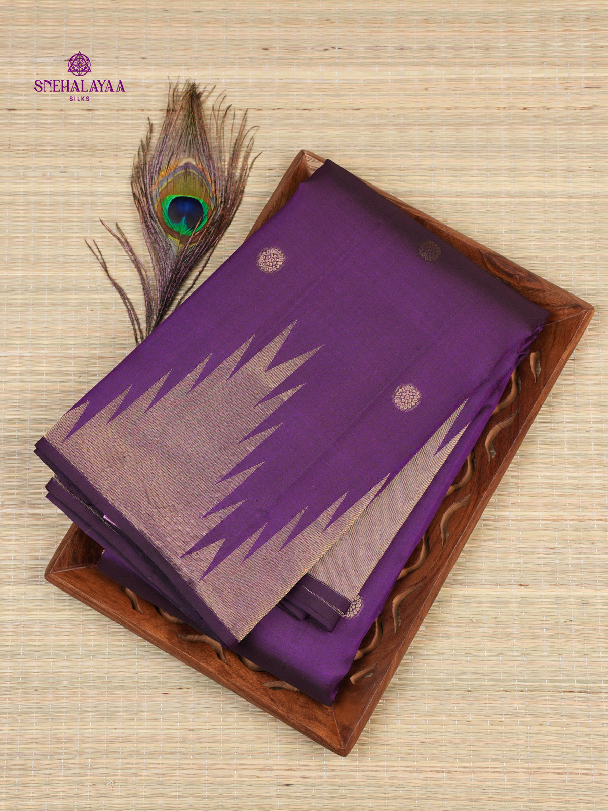 Violet Kancheevaram Silk Saree