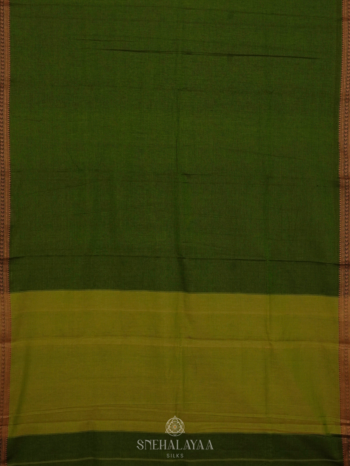 Emerald Green Narayanpet Cotton Saree without Blouse