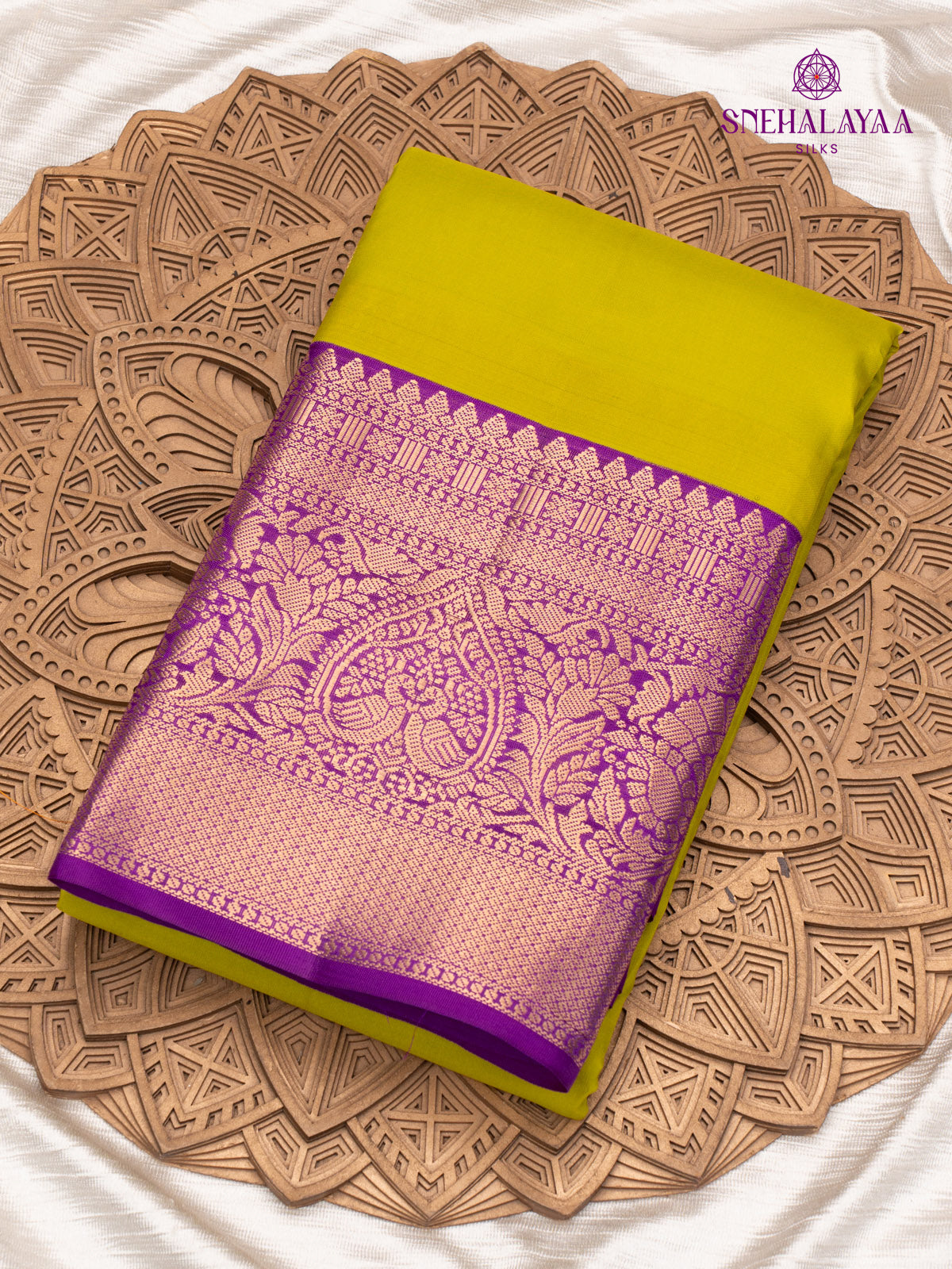 Olive Green Korvai Kanjivaram Silk Saree