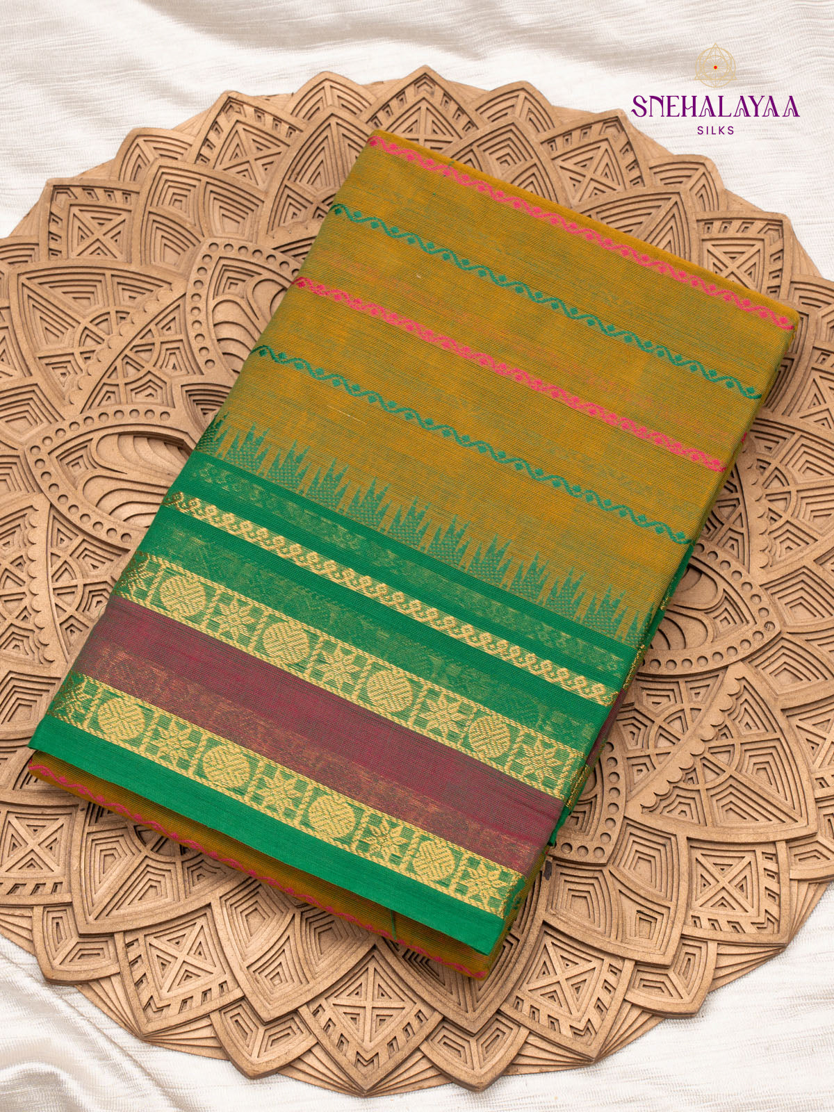 Light Yellow Chettinad Cotton Saree