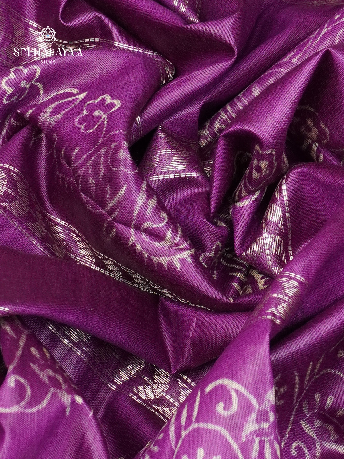 Purple Bamboo Silk Saree