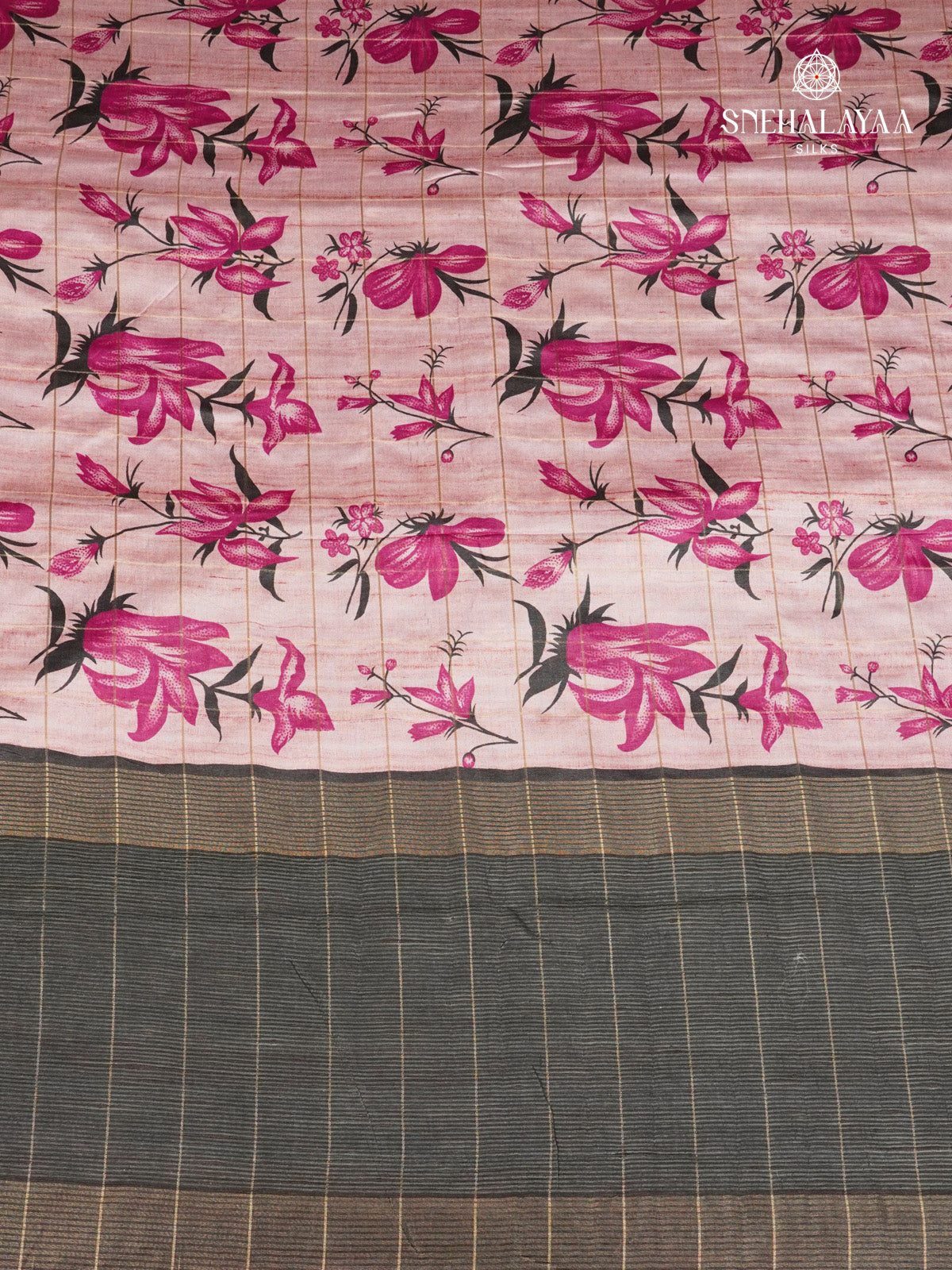Pastel Pink Tussar Saree