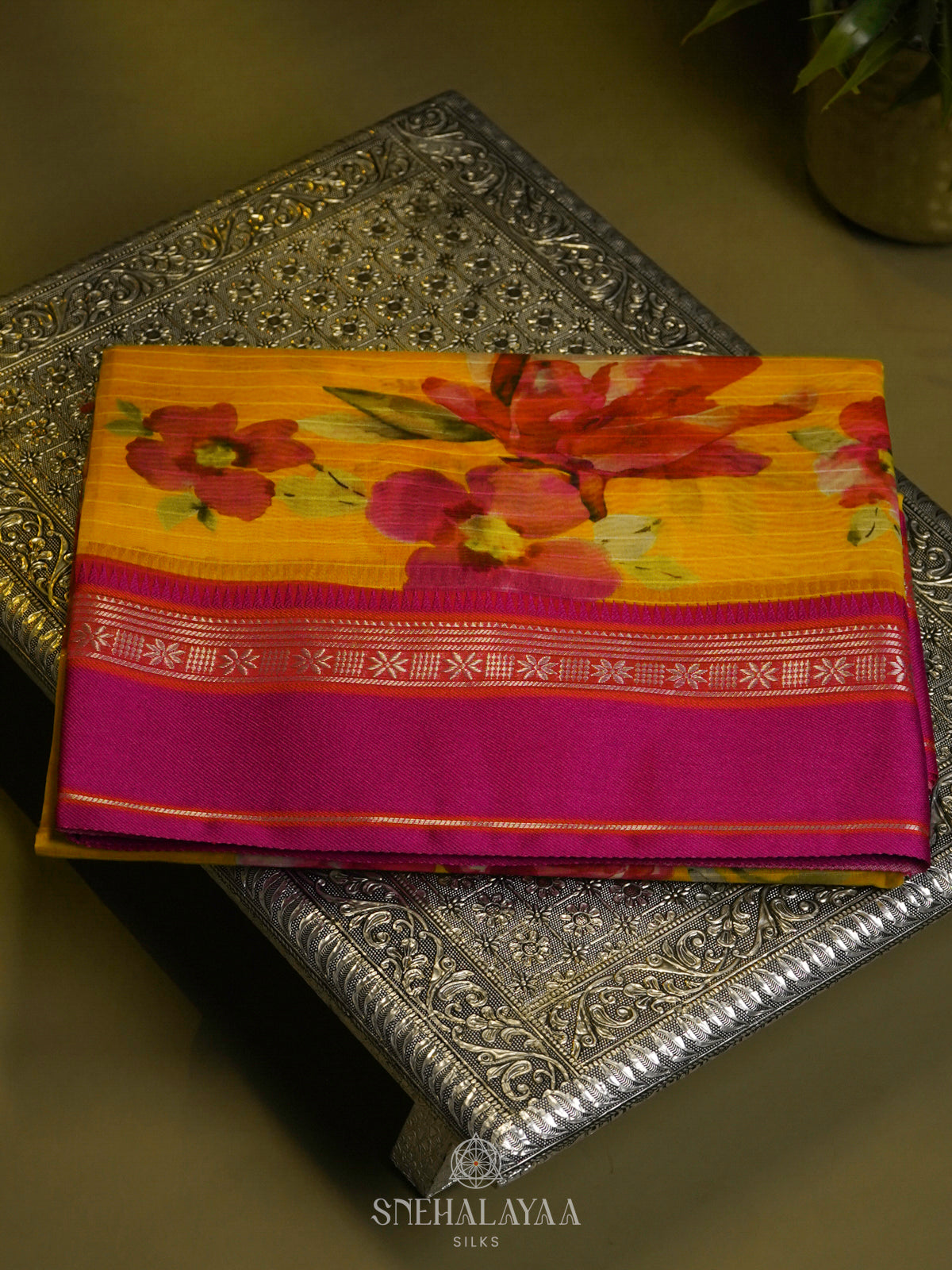 Yellow Chanderi Saree
