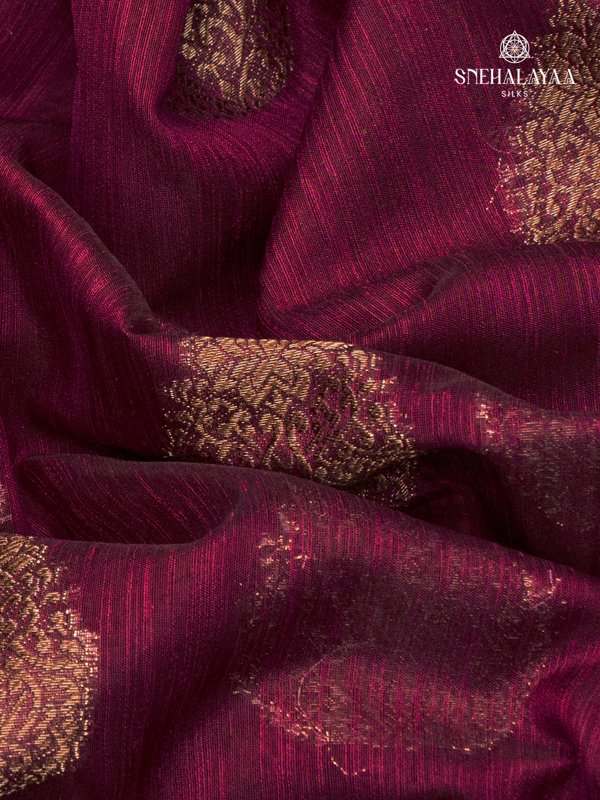 Burgundy Banaras Jute Saree