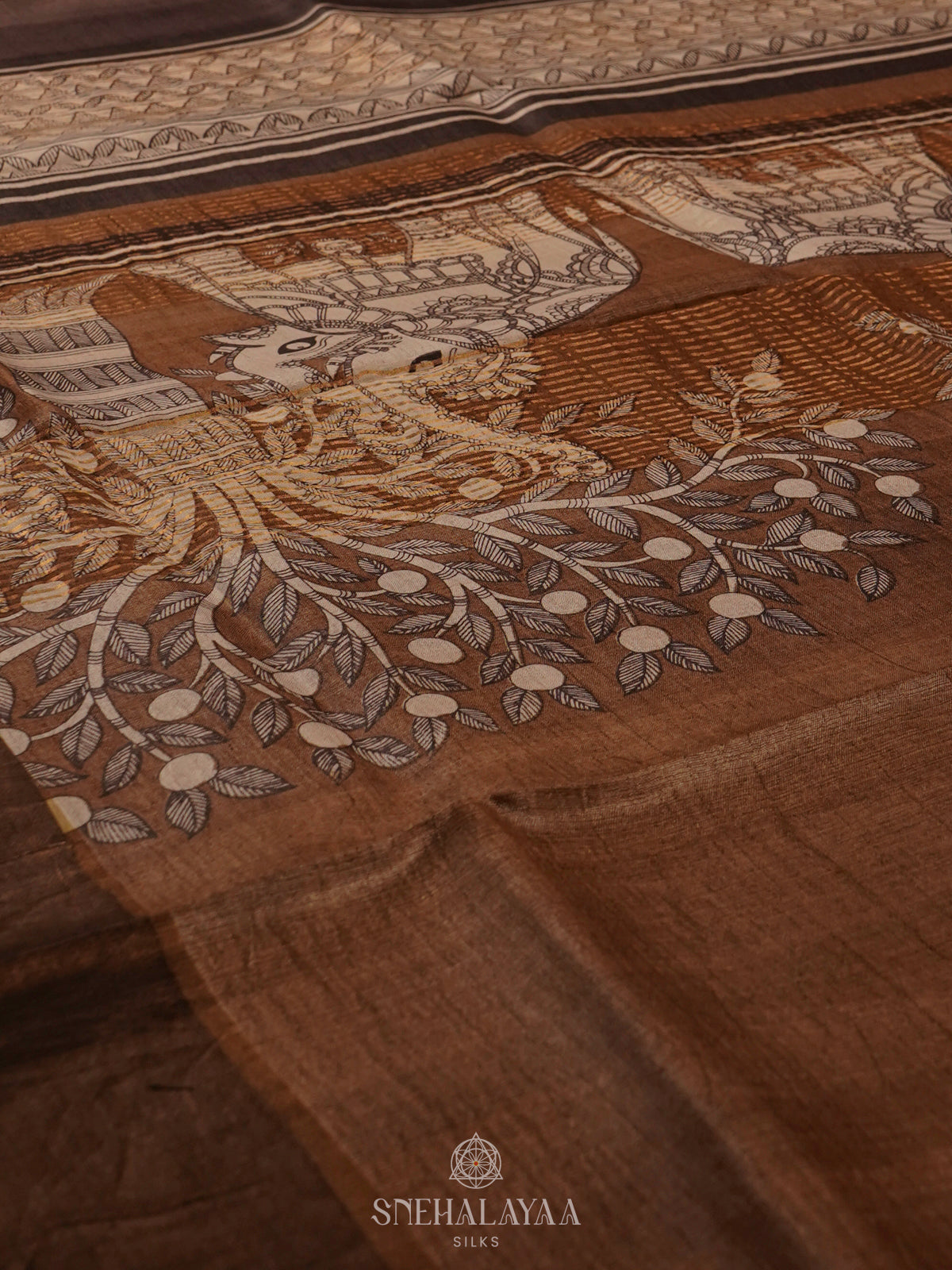 Brown Tussar Saree