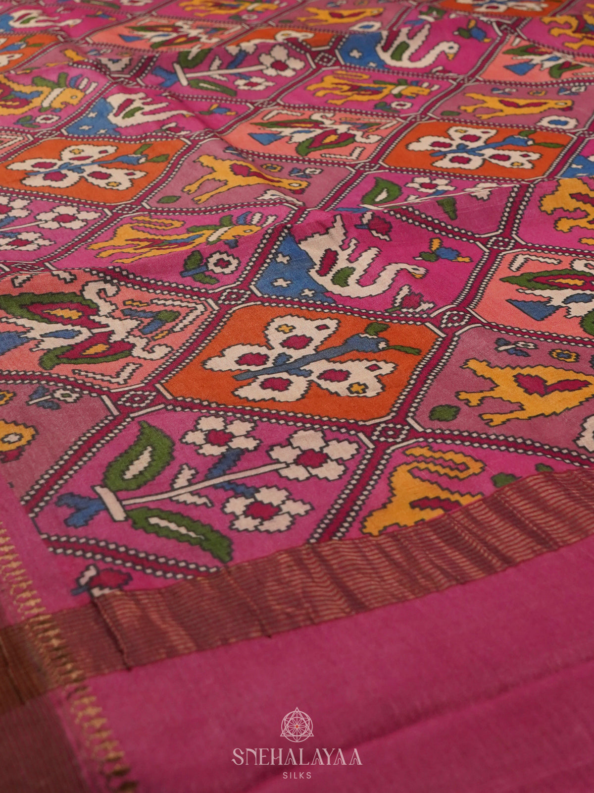 Pink Tussar Saree