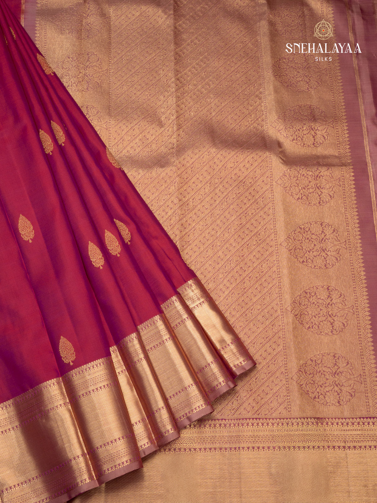 Burgundy Kanjivaram Silk Saree