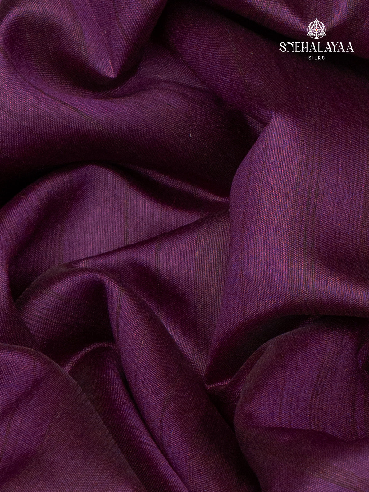 Plum Raw Silk Embroidery Saree