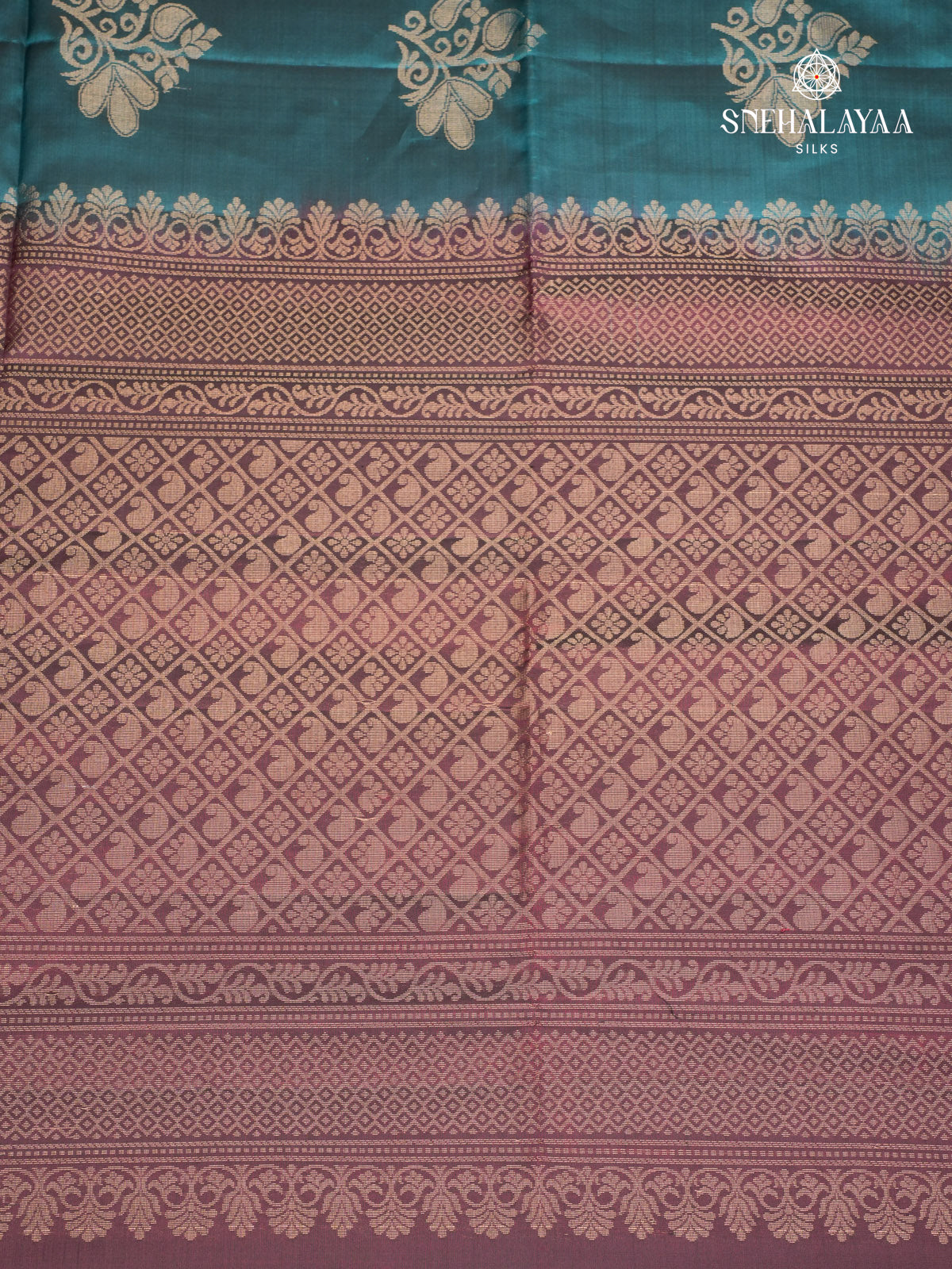 Peacock Green Kanjivaram Soft Silk Saree