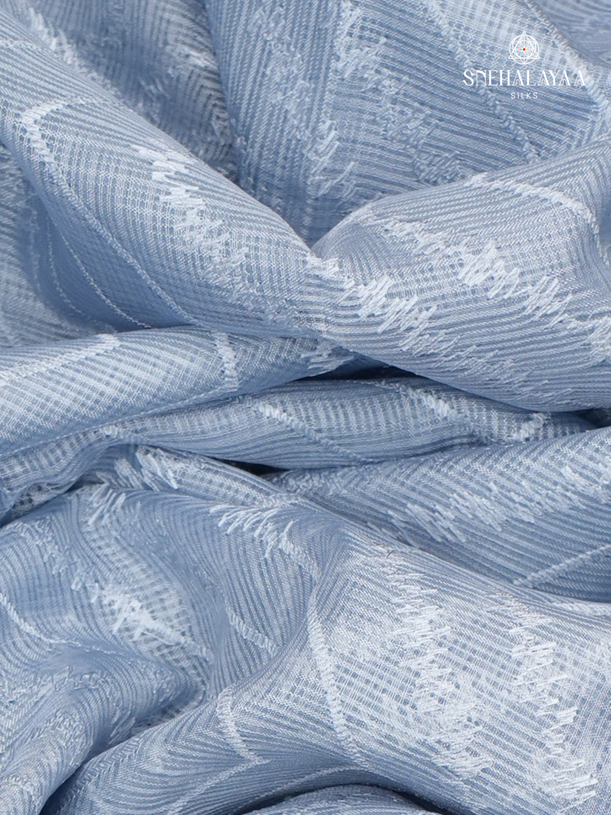 Pale Blue Kota Embroidery Saree