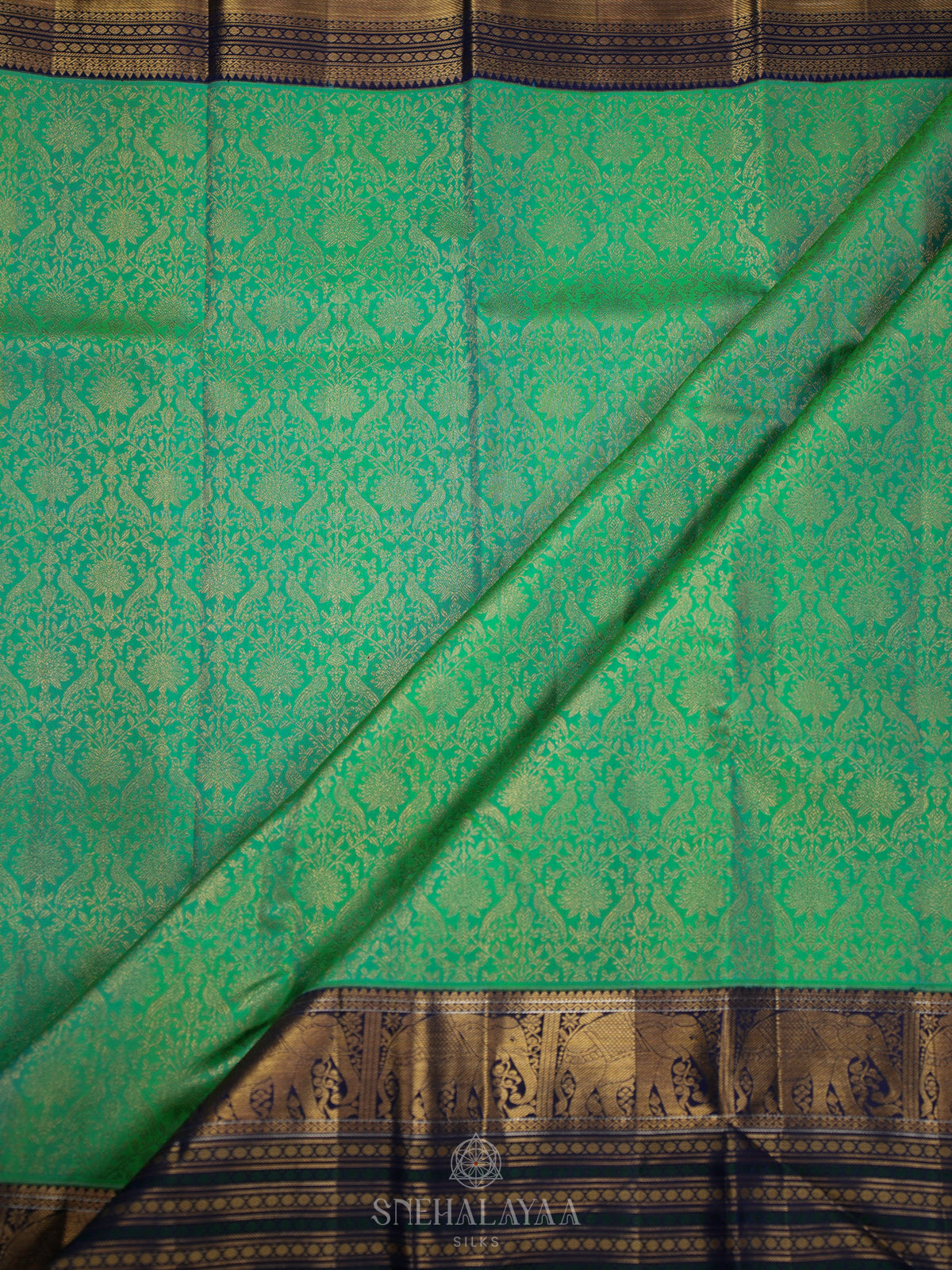 Mint Green Kanjivaram Silk Saree