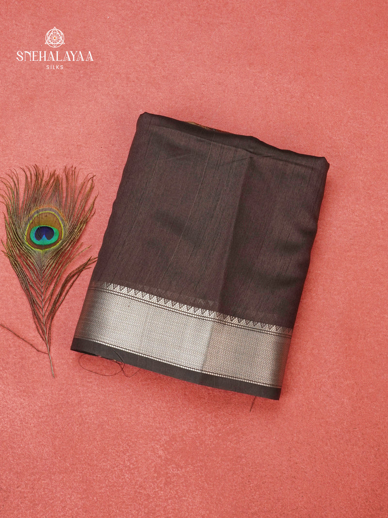 Brown Tussar Saree