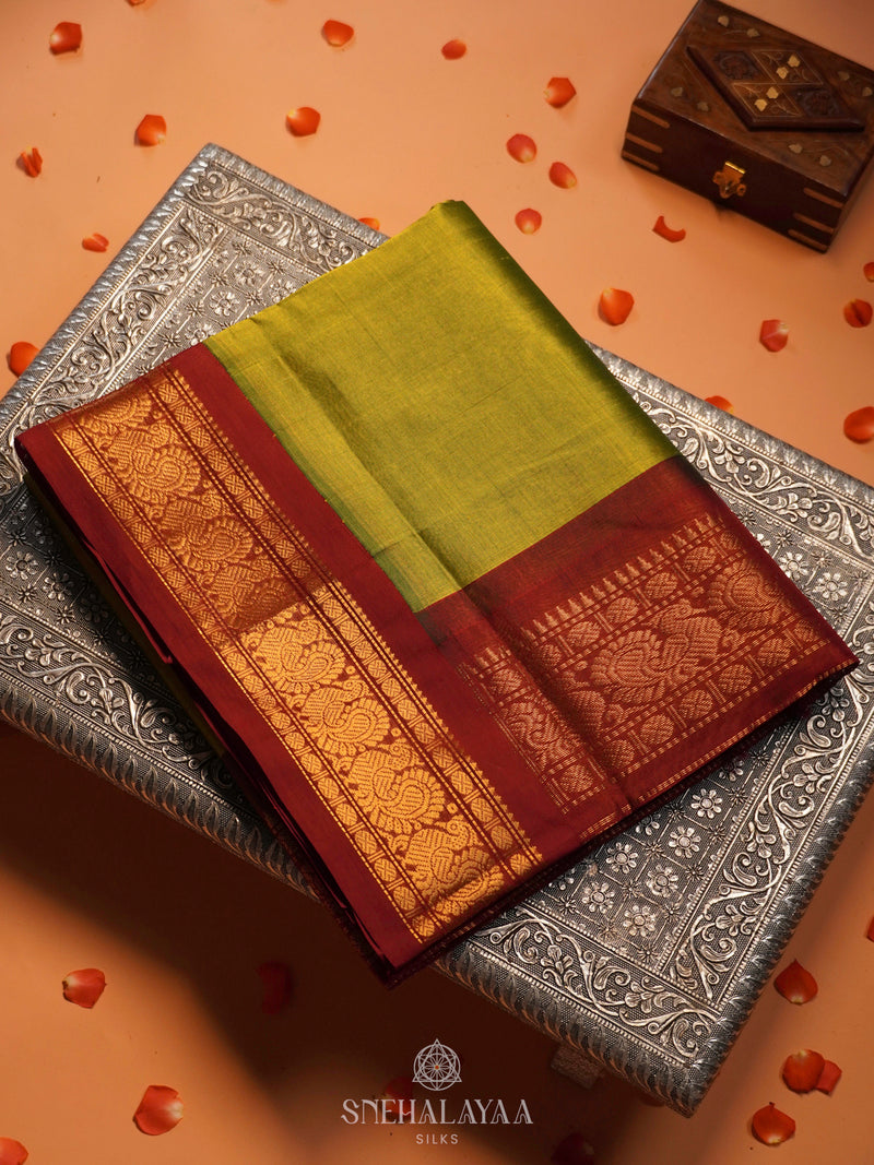Green Kanchi Silk Cotton Saree