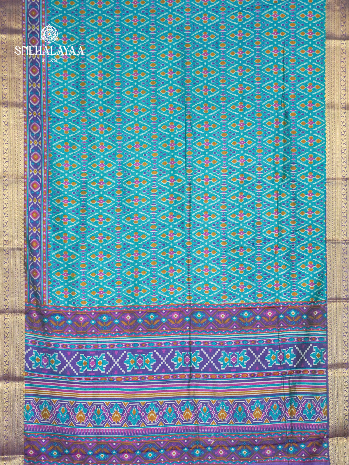 Blue Ikat Saree