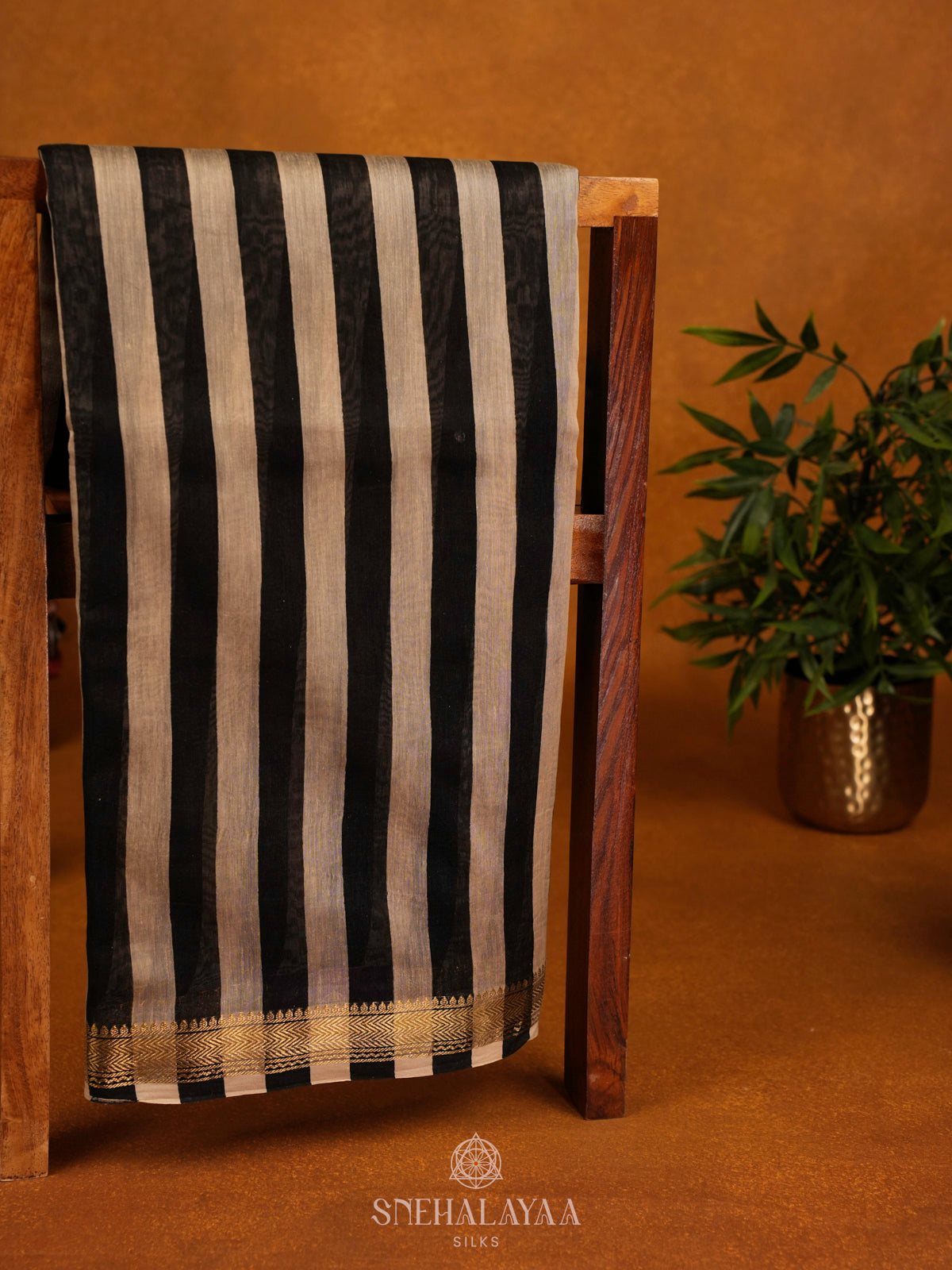 Beige Chanderi Saree