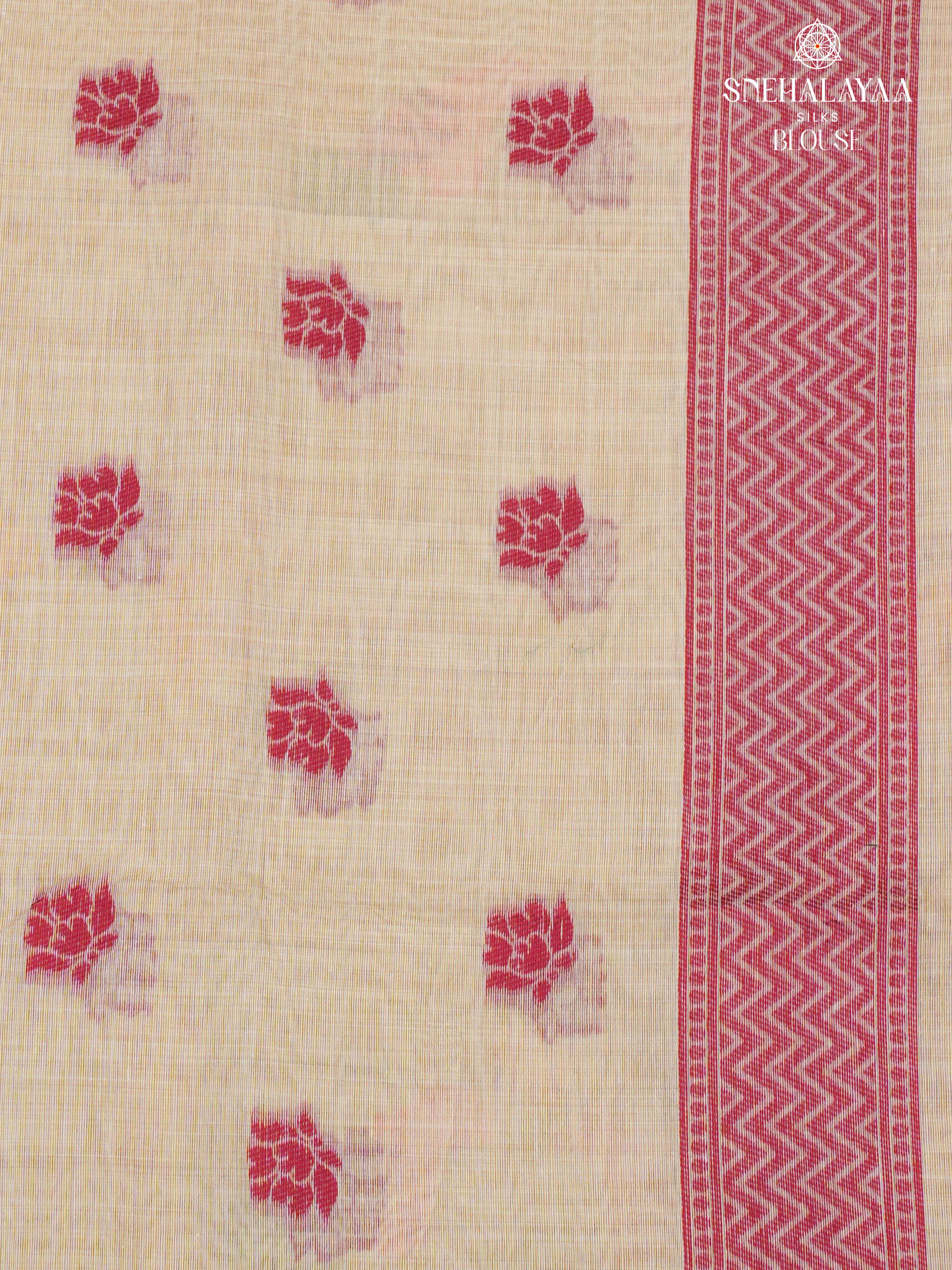 Beige Munga Cotton Saree