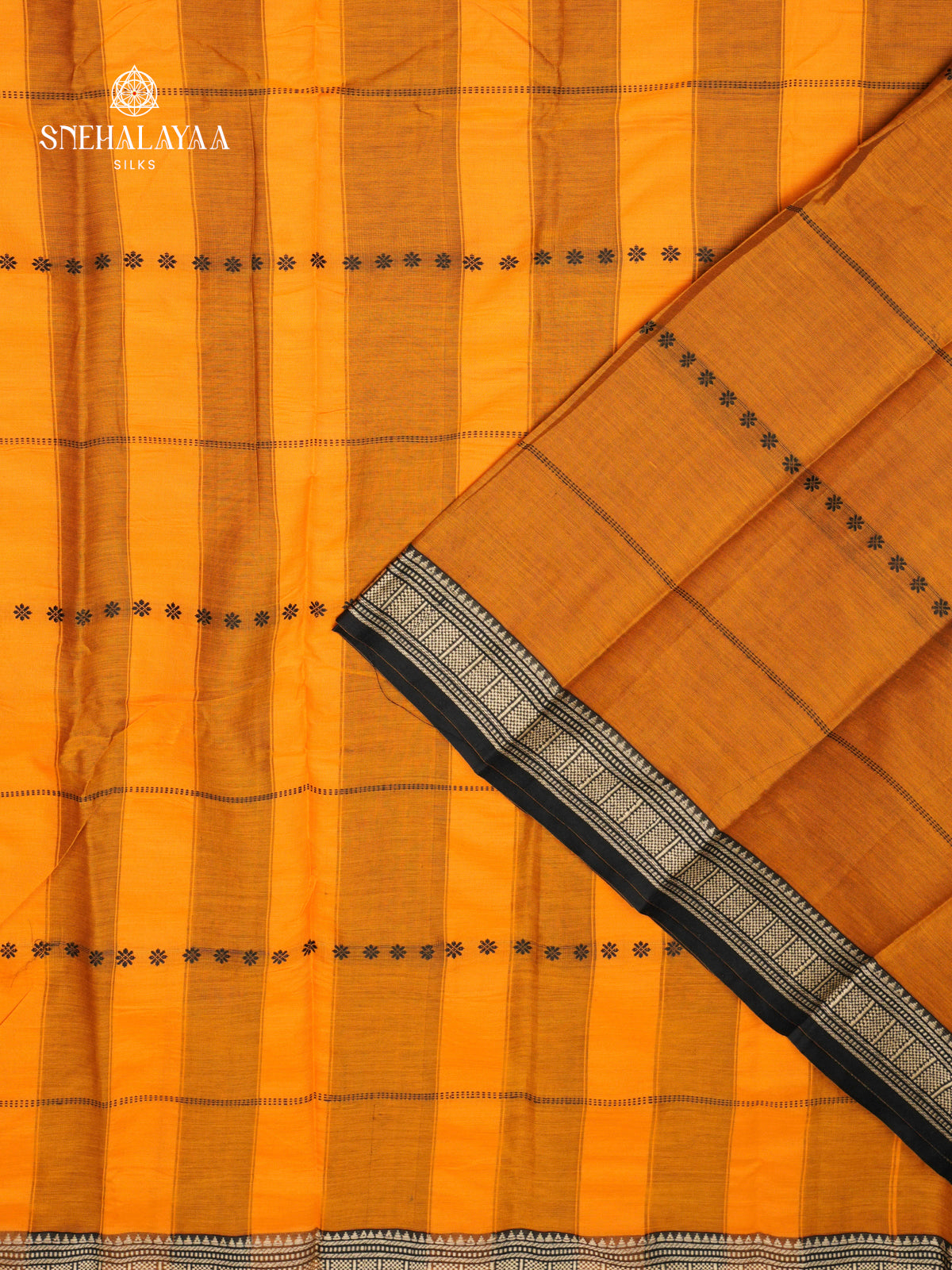 Mustard Orange Narayanpet Saree