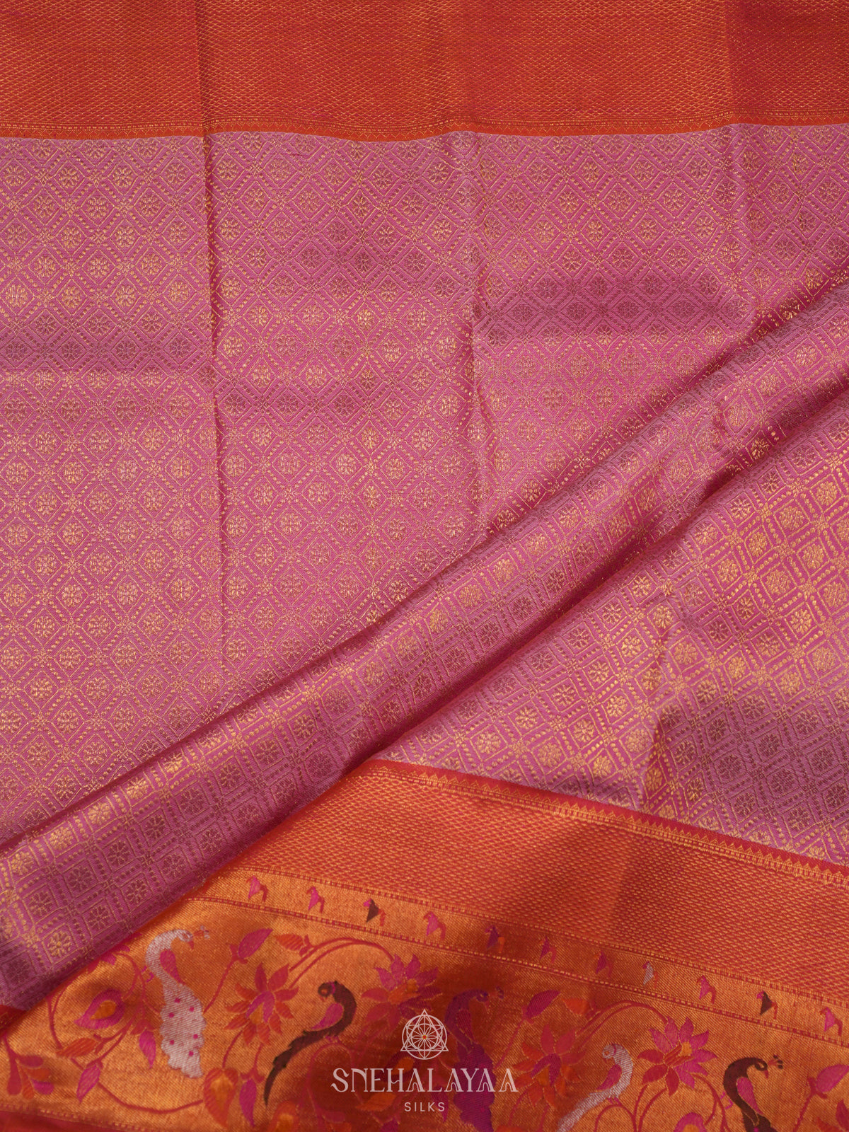 Pale Pink Kanjivaram Silk Saree