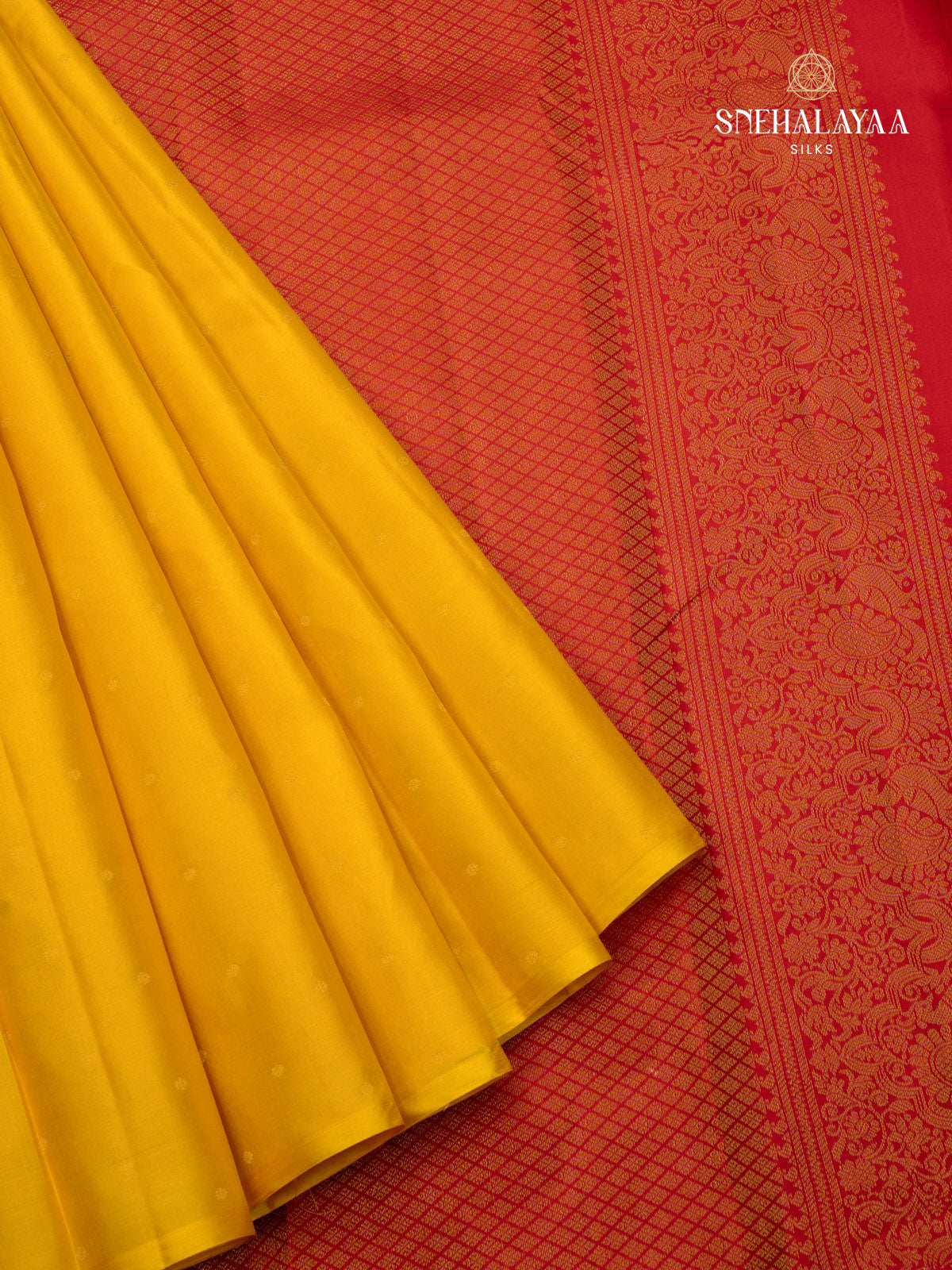 Yellow Kanjivaram Silk Saree