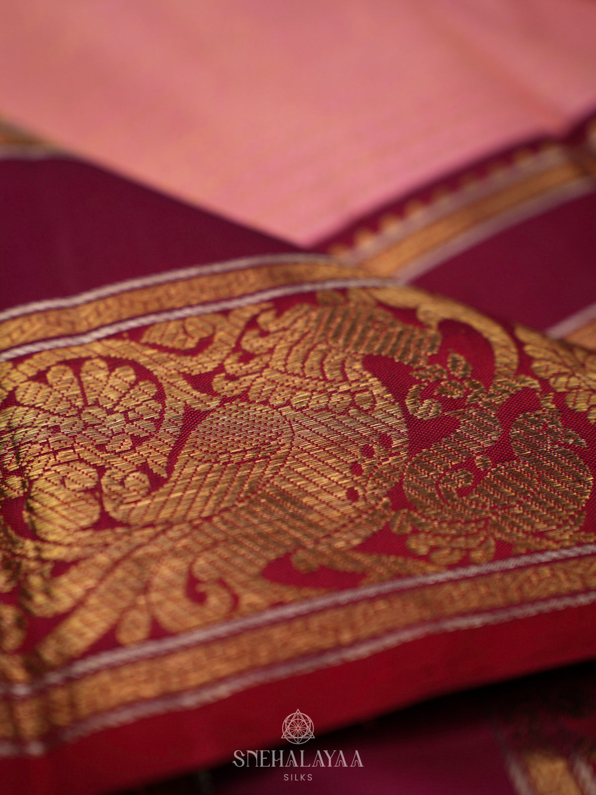 Peach Kanjivaram Silk Saree