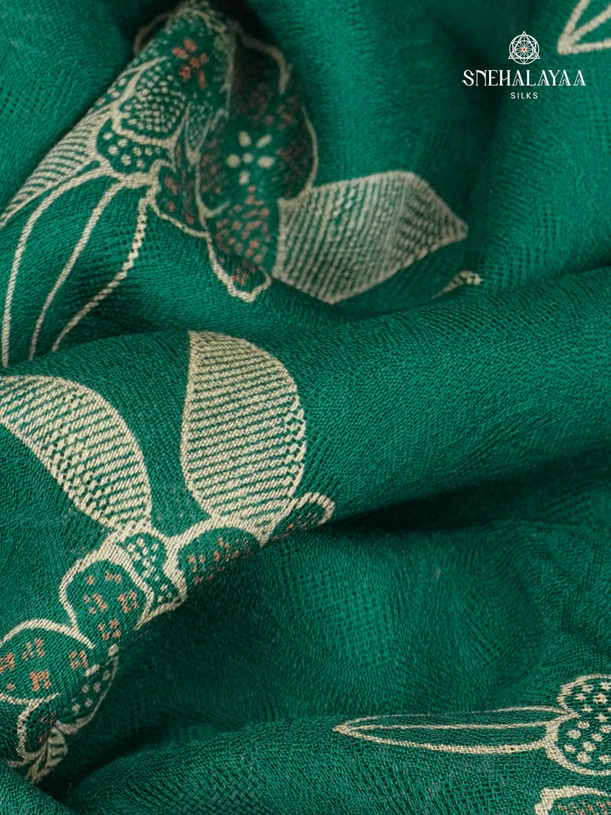Green Printed Matka Saree