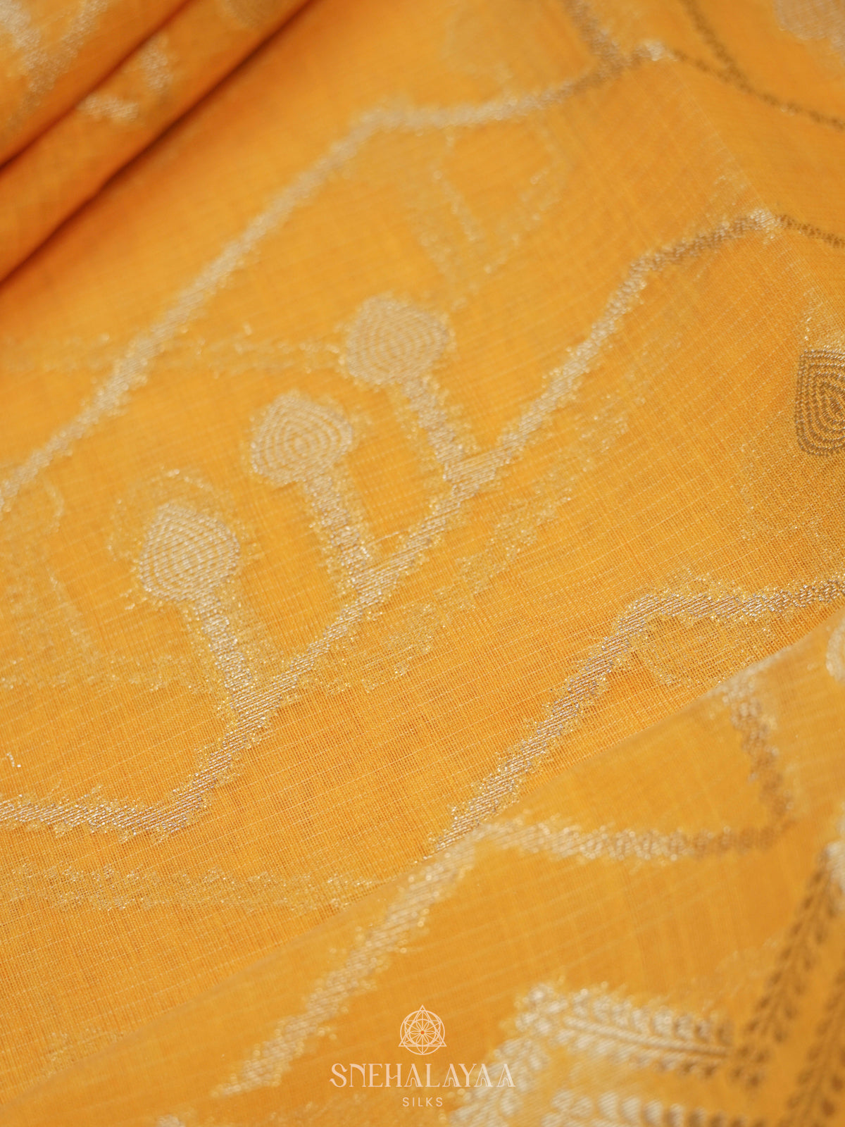 Yellow Banaras Linen Saree