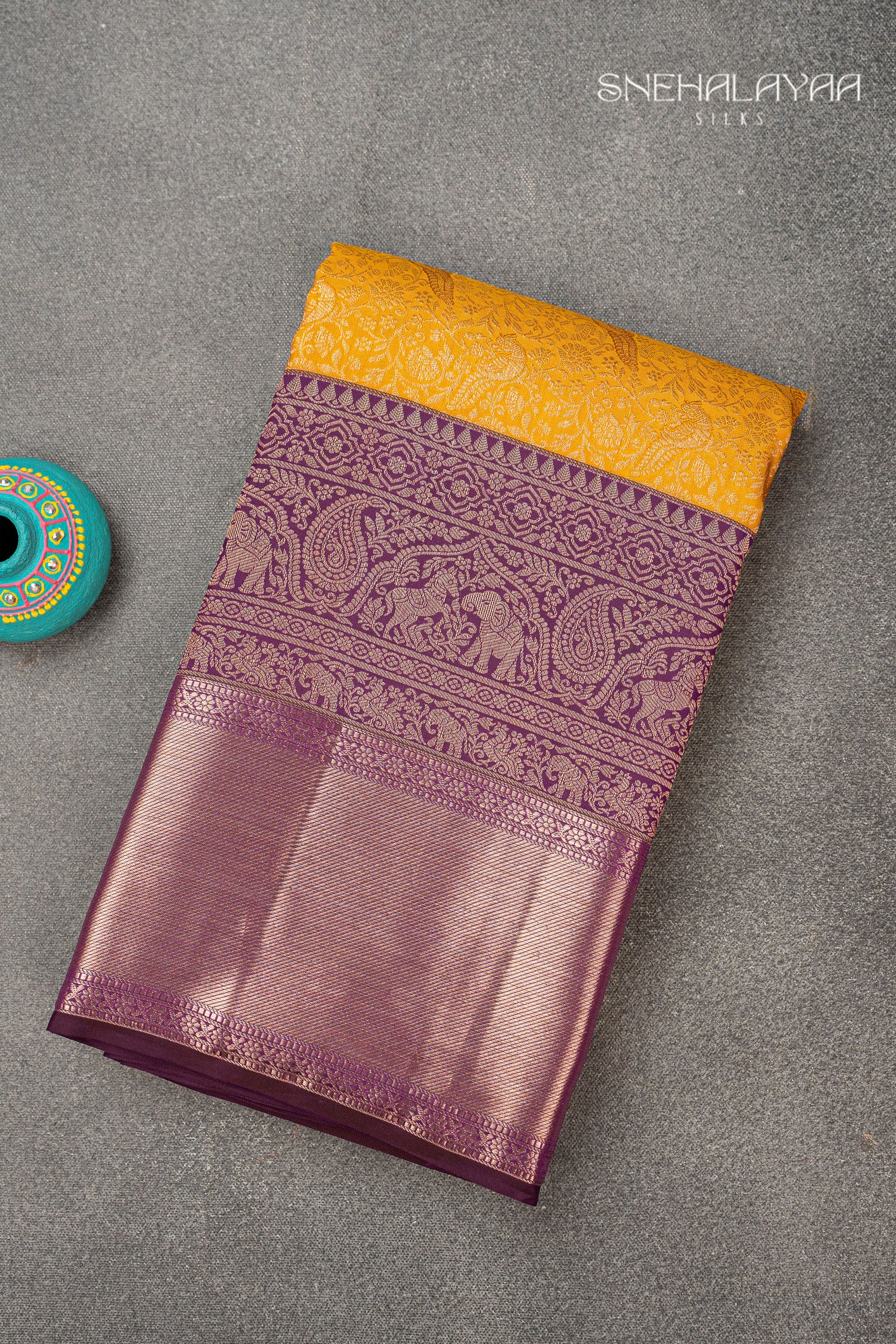 Yellow Kancheevaram Silk Saree