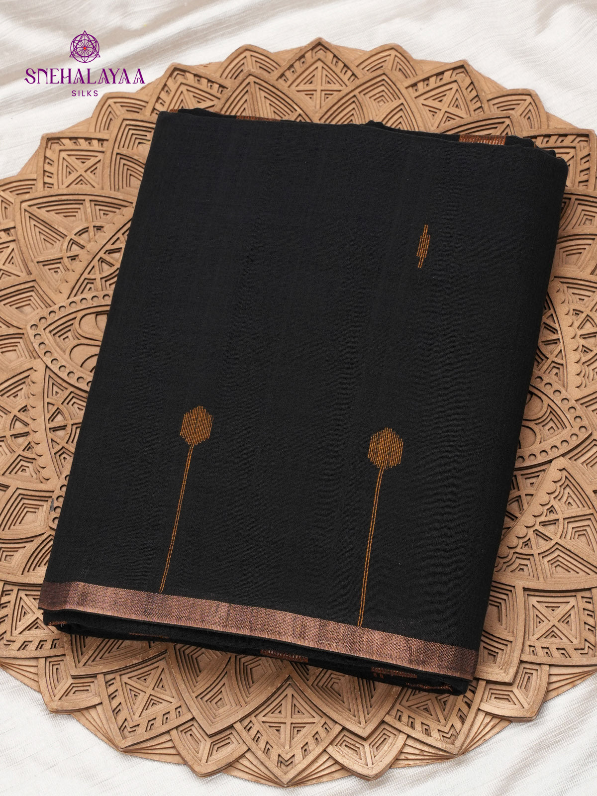 Black Khadi Cotton Saree