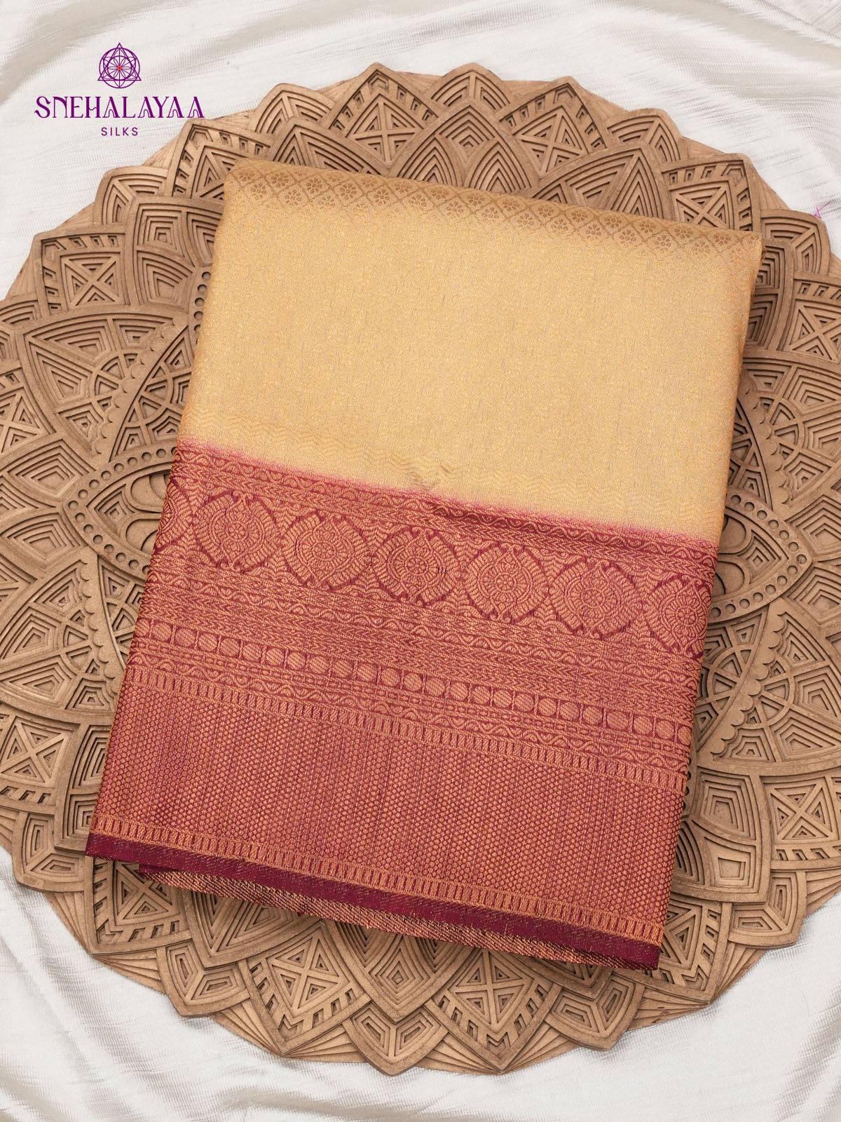 Golden Beige Soft Silk Saree