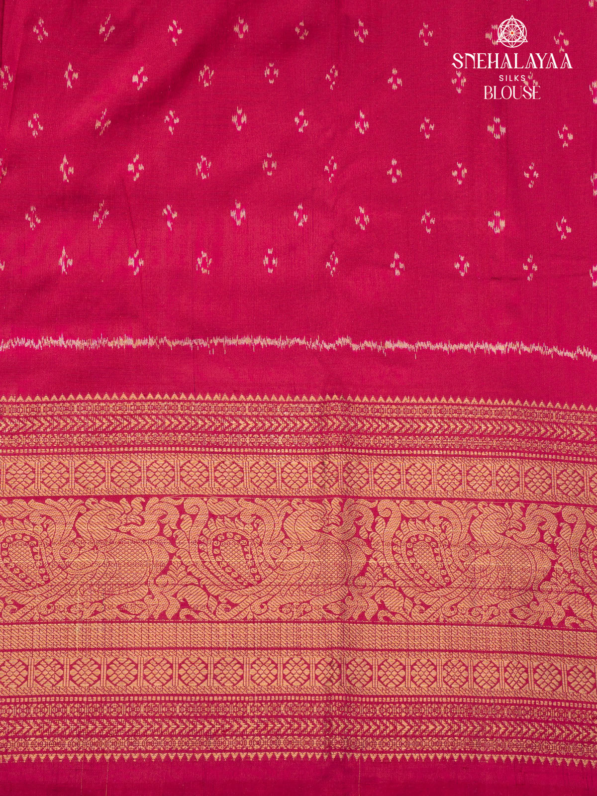 Orange Ikat Kanjivaram Silk Saree