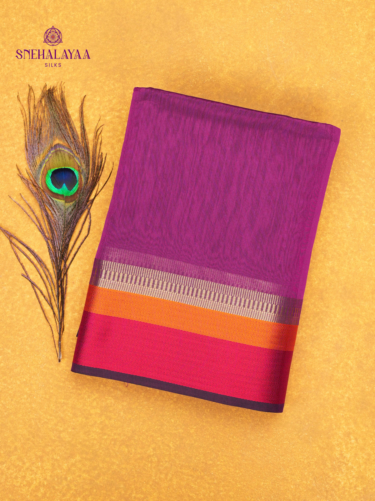 Magenta Maheshwari Silk Cotton Saree