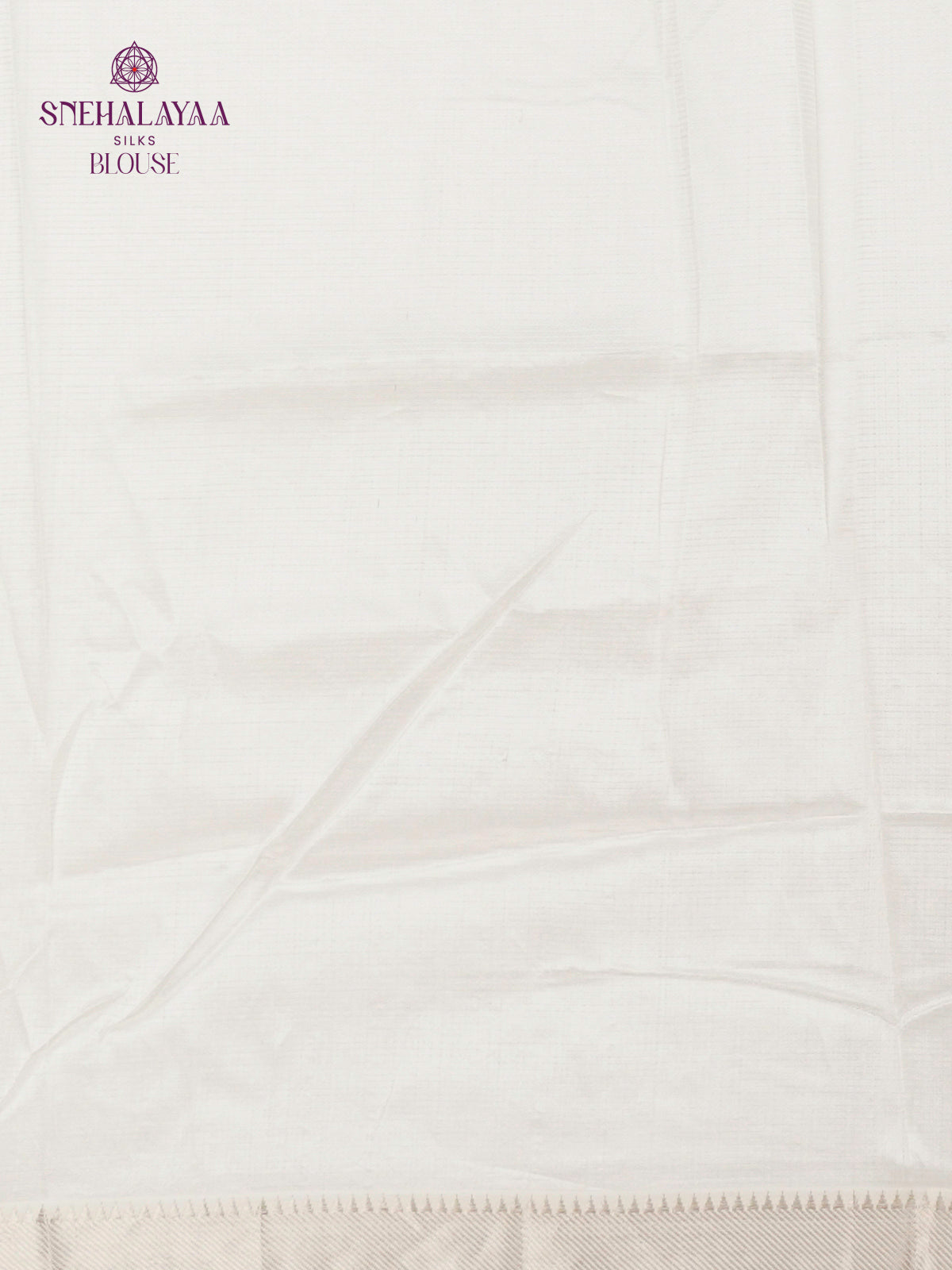 Off White Mangalagiri Silk Cotton Saree with Hand Painted Orange Leaf Motifs