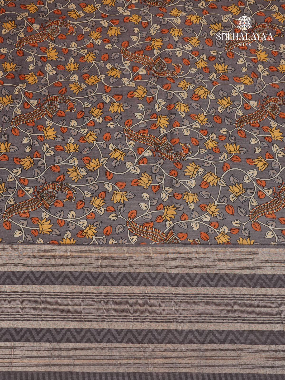 Grey Chanderi Saree