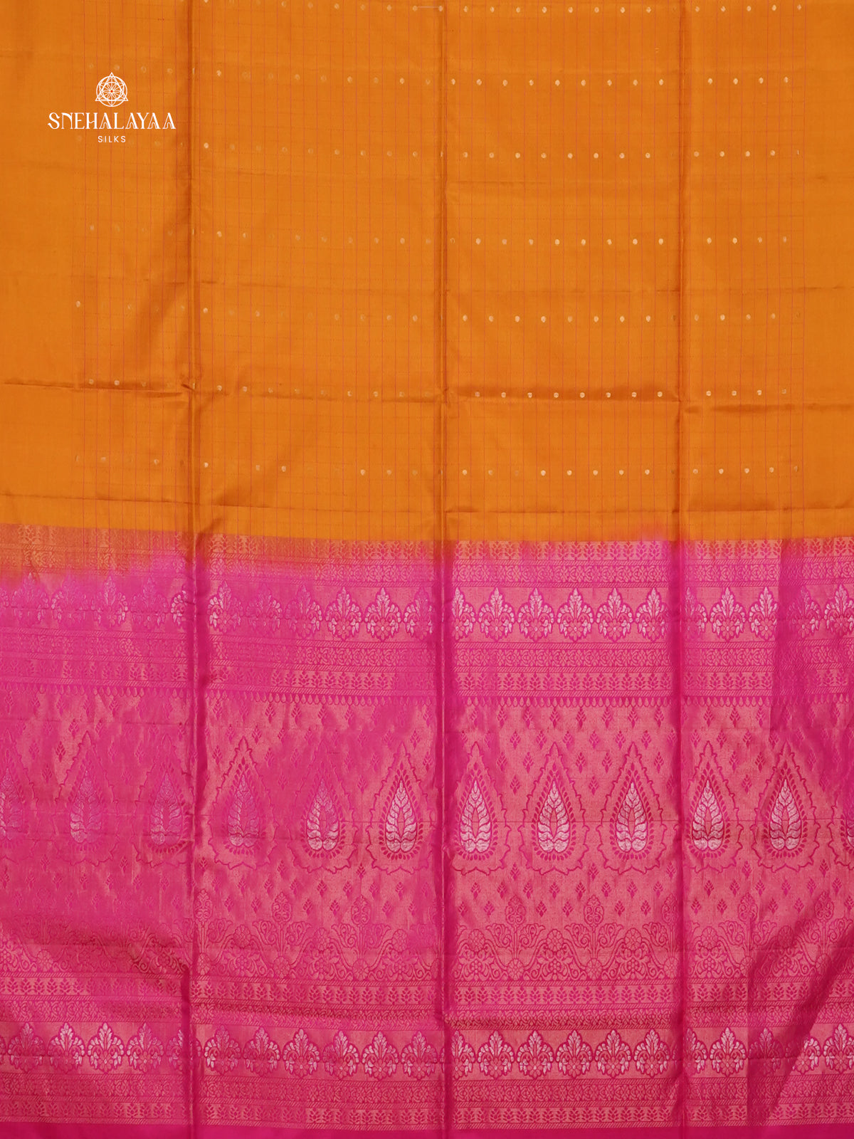 Orange Borderless Kanjivaram Soft Silk Saree